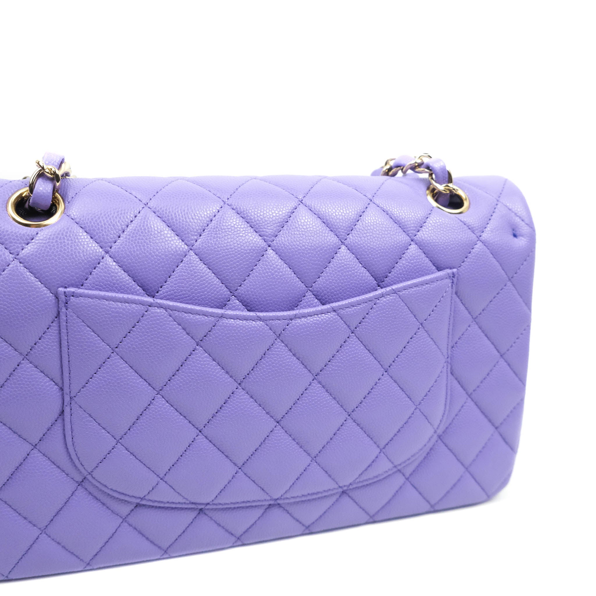 20S chanel purple small classic flap, Luxury, Bags & Wallets on