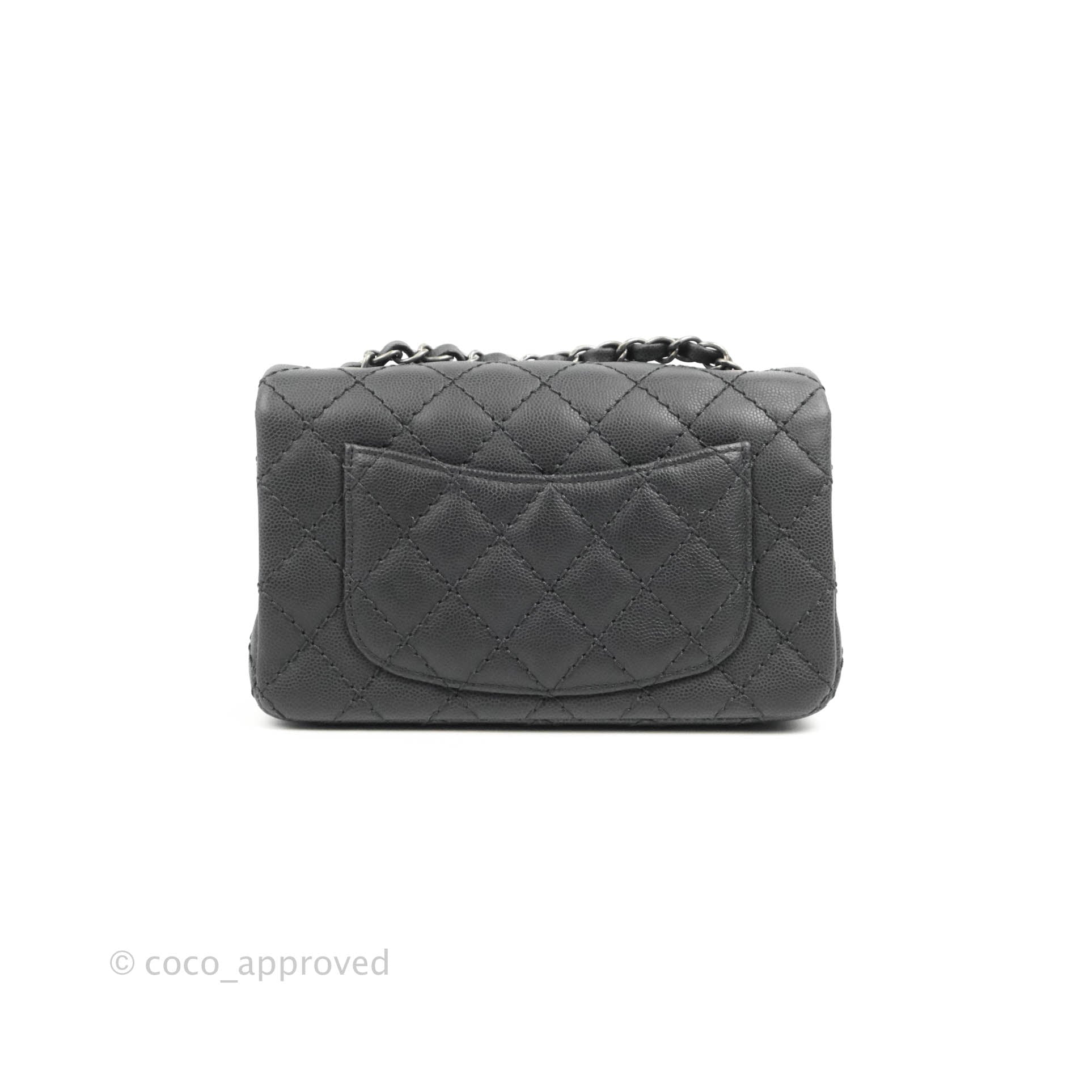 Chanel Quilted Mini Rectangular Dark Grey Caviar Ruthenium Hardware – Coco  Approved Studio