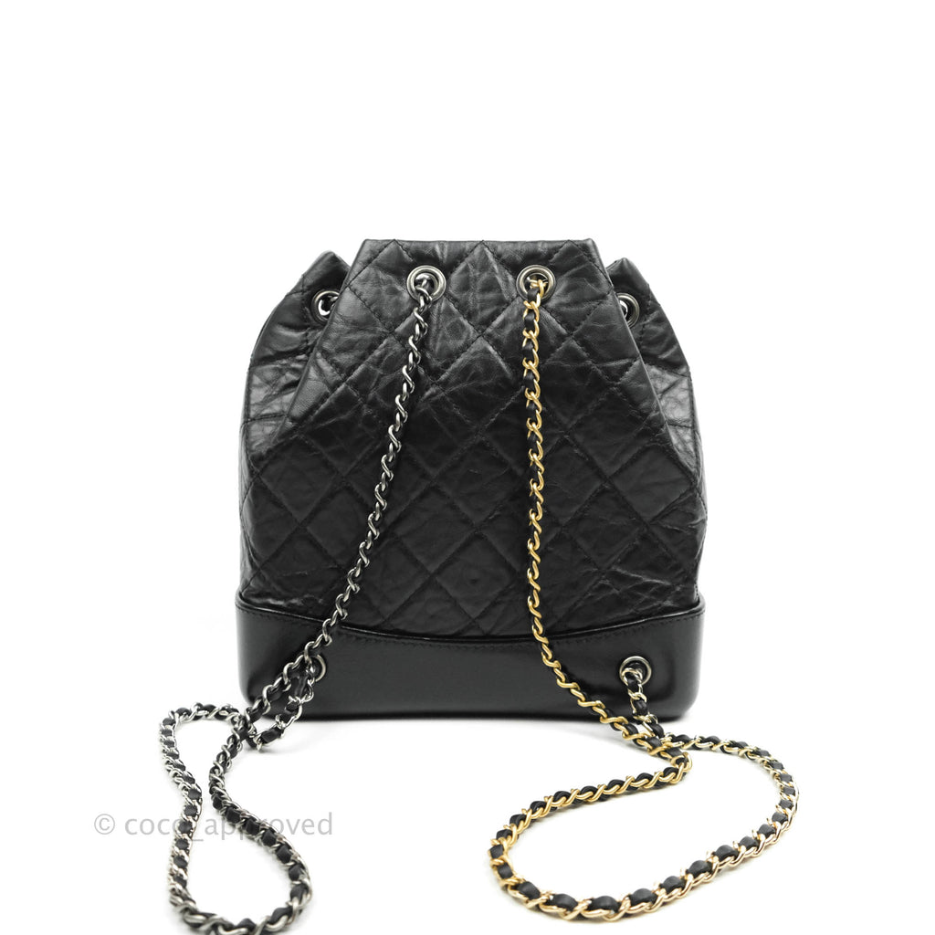Chanel Small Gabrielle Backpack Black Aged Calfskin