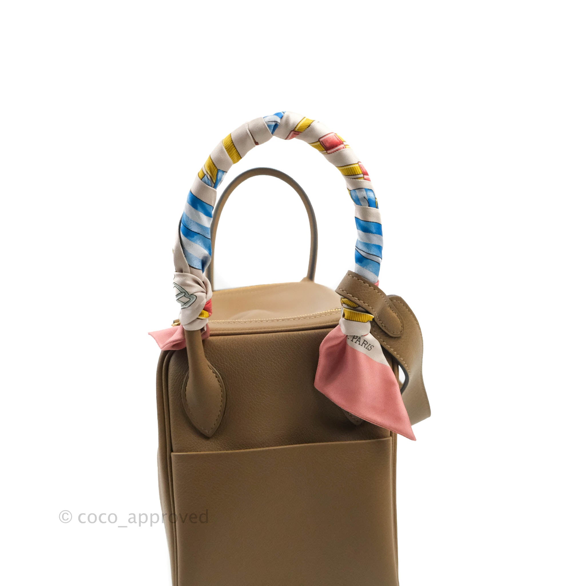 Hermes Bi-Color Lindy 26cm Bag Swift Calfskin Leather Gold