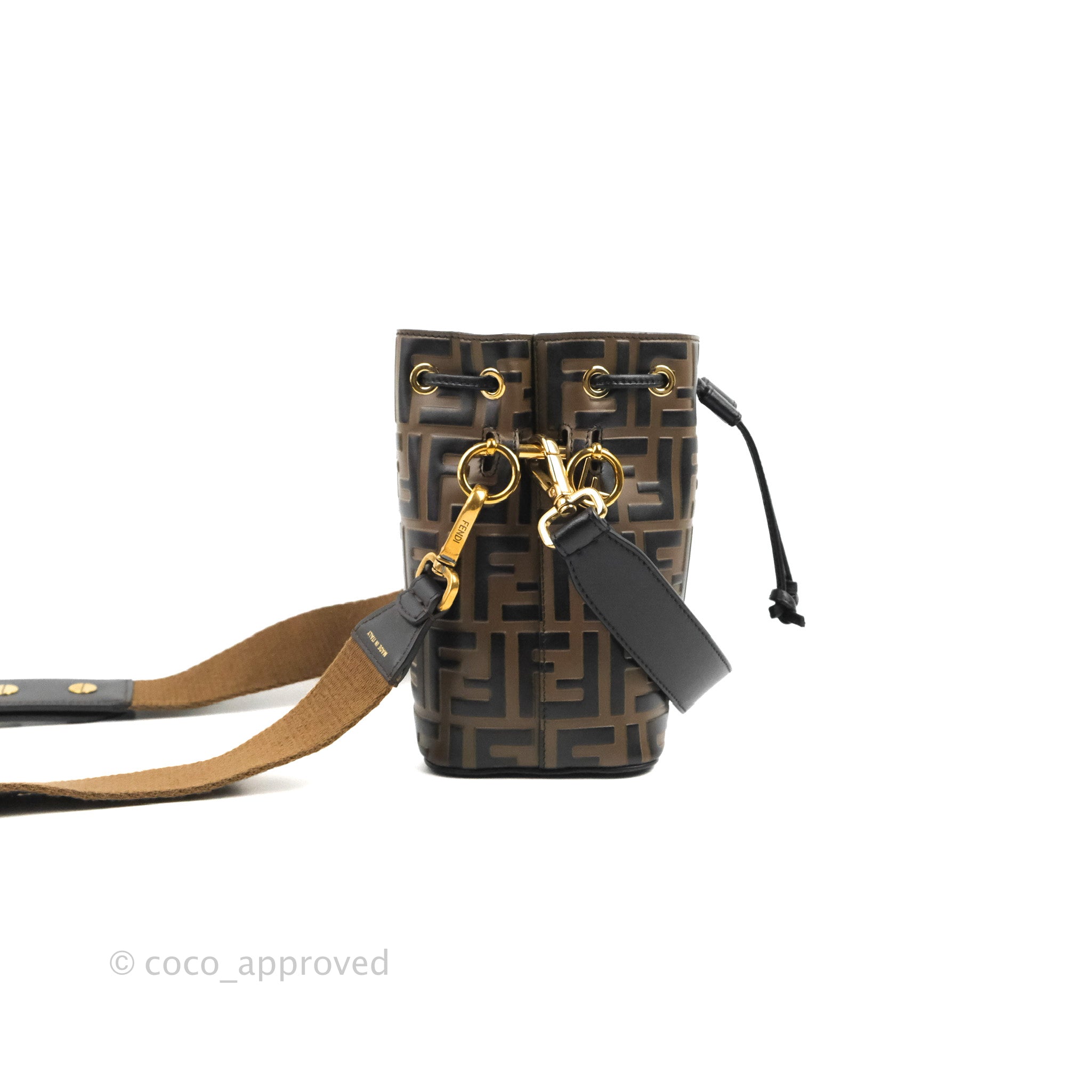 Fendi Mini Mon Tresor Bucket Bag FF Motif Brown – Coco Approved Studio