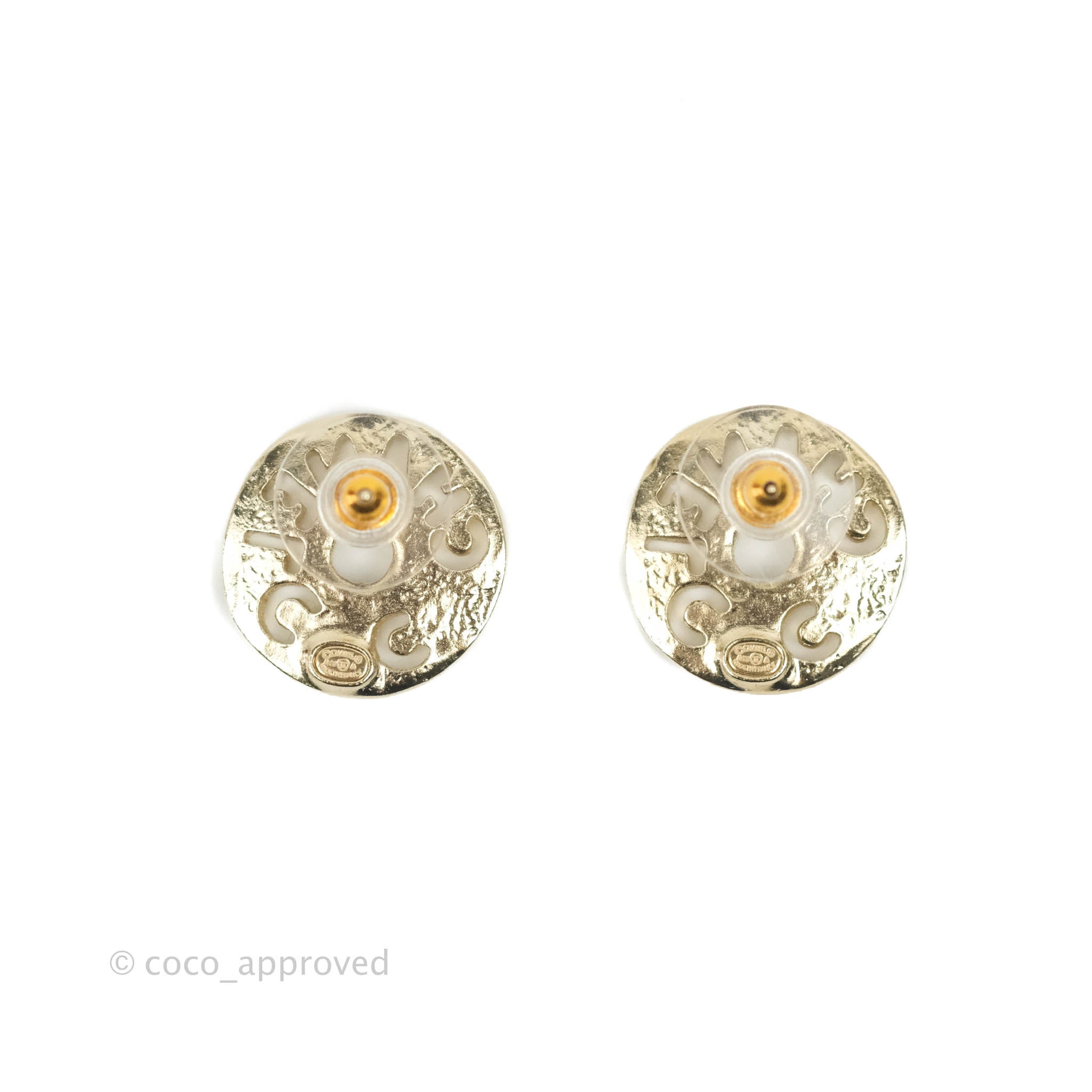 Chanel Egypt Coco Chanel Cutout Crystal Stud Earrings 19A – Coco