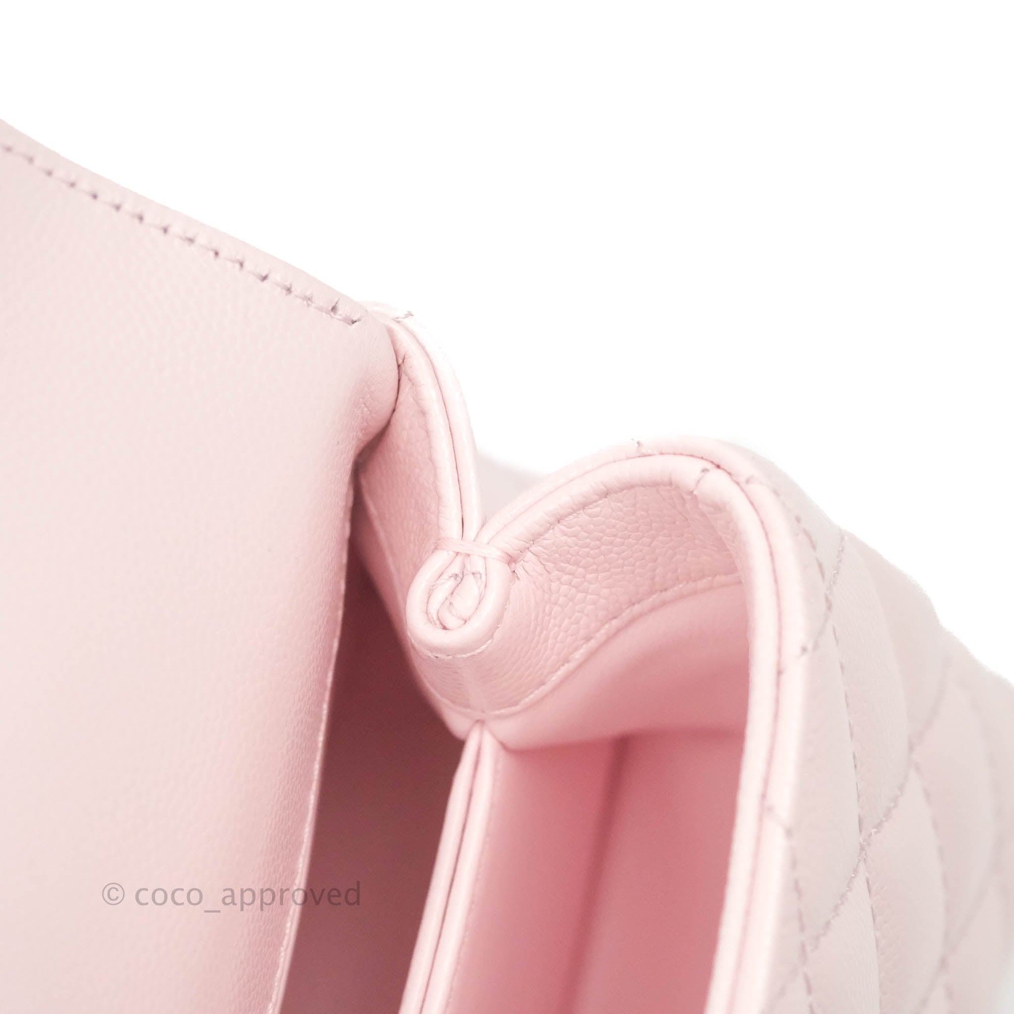 Chanel Baby Pink Caviar Quilted Clutch Wood Handle Tote – House of Carver