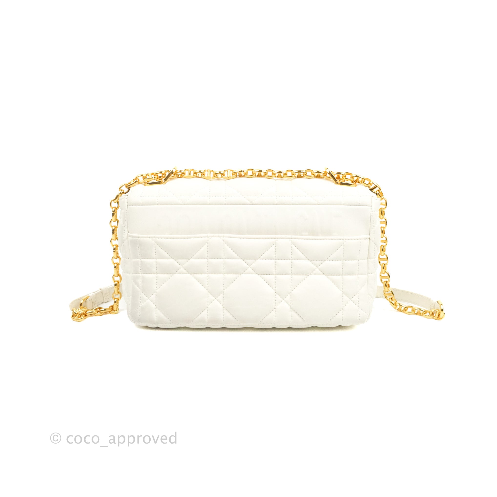 Dior Caro Box Bag Latte Quilted Macrocannage Calfskin