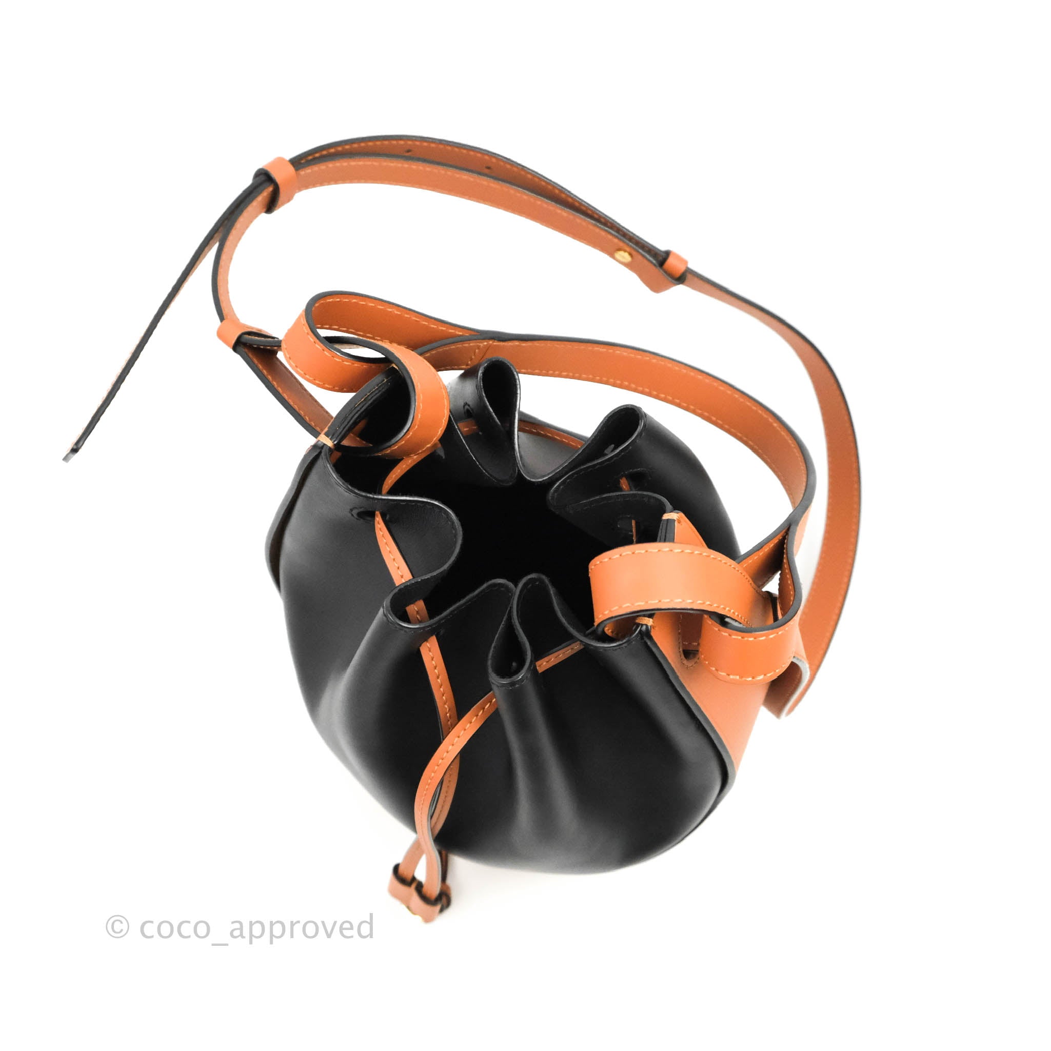Loewe Small Balloon Bucket Bag Black Tan Calfskin – Coco Approved Studio