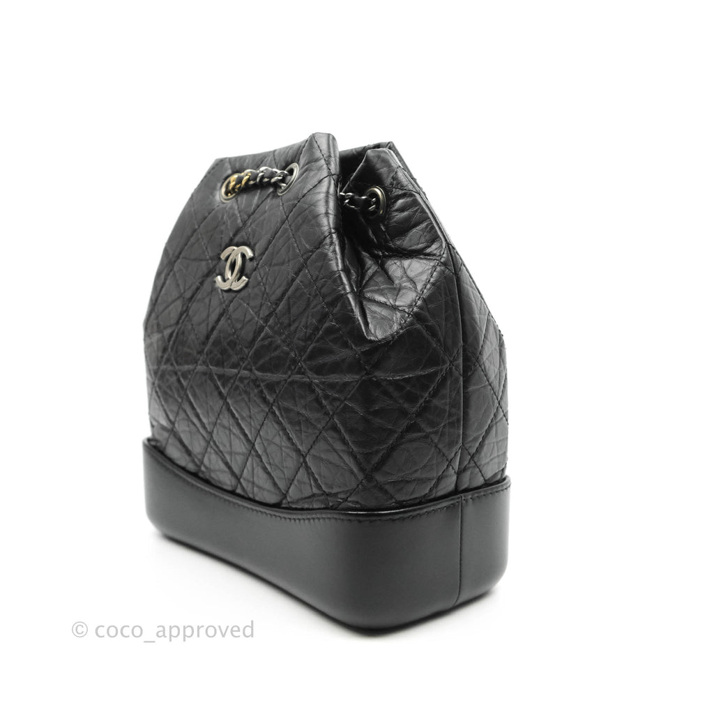 Chanel Small Gabrielle Backpack Black Aged Calfskin