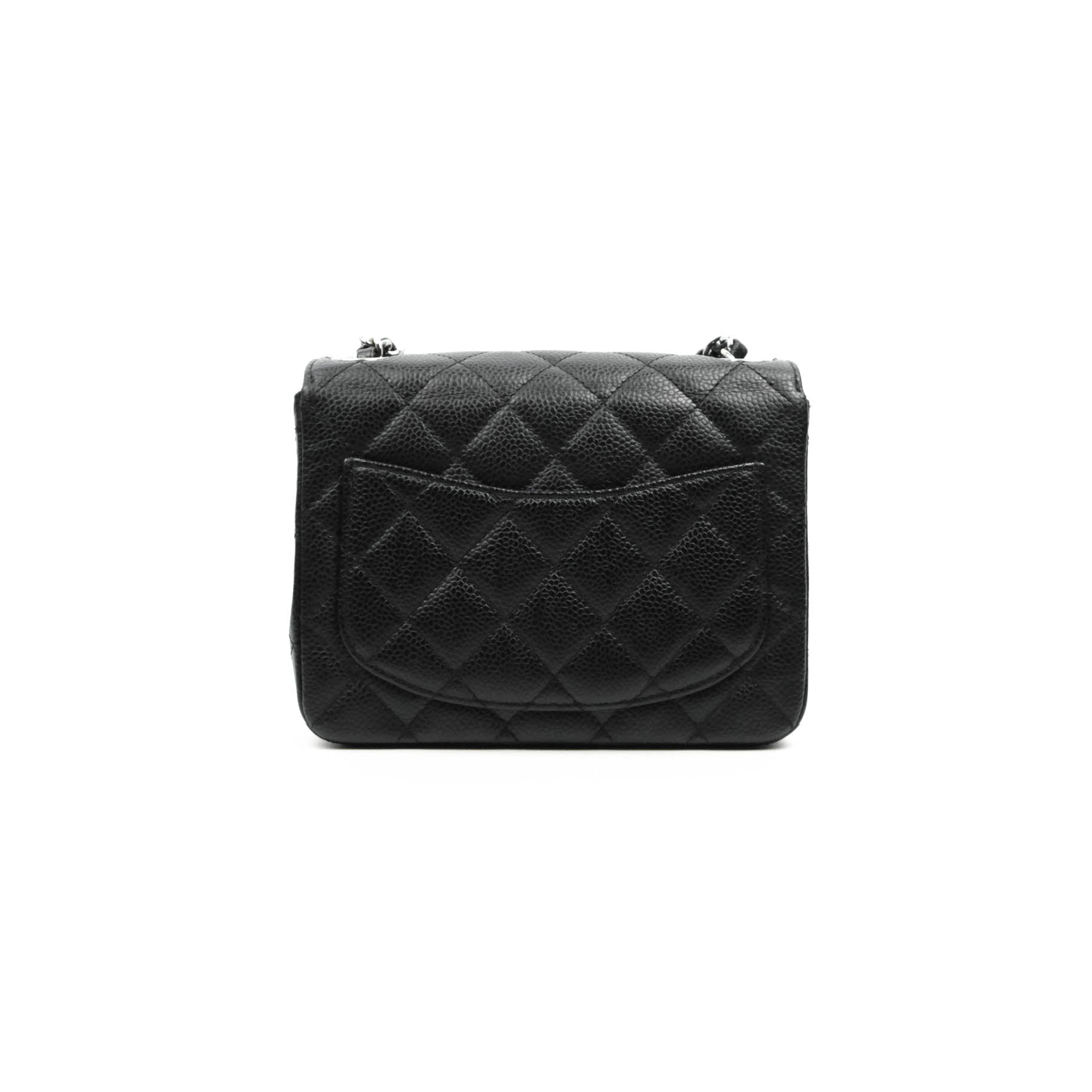 Chanel Top Handle Mini Rectangular Flap Bag Black Caviar Gold