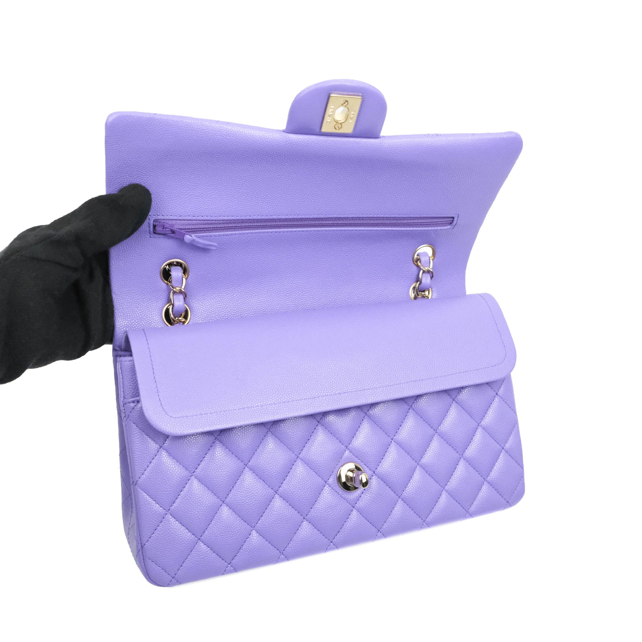 chanel purple wallet