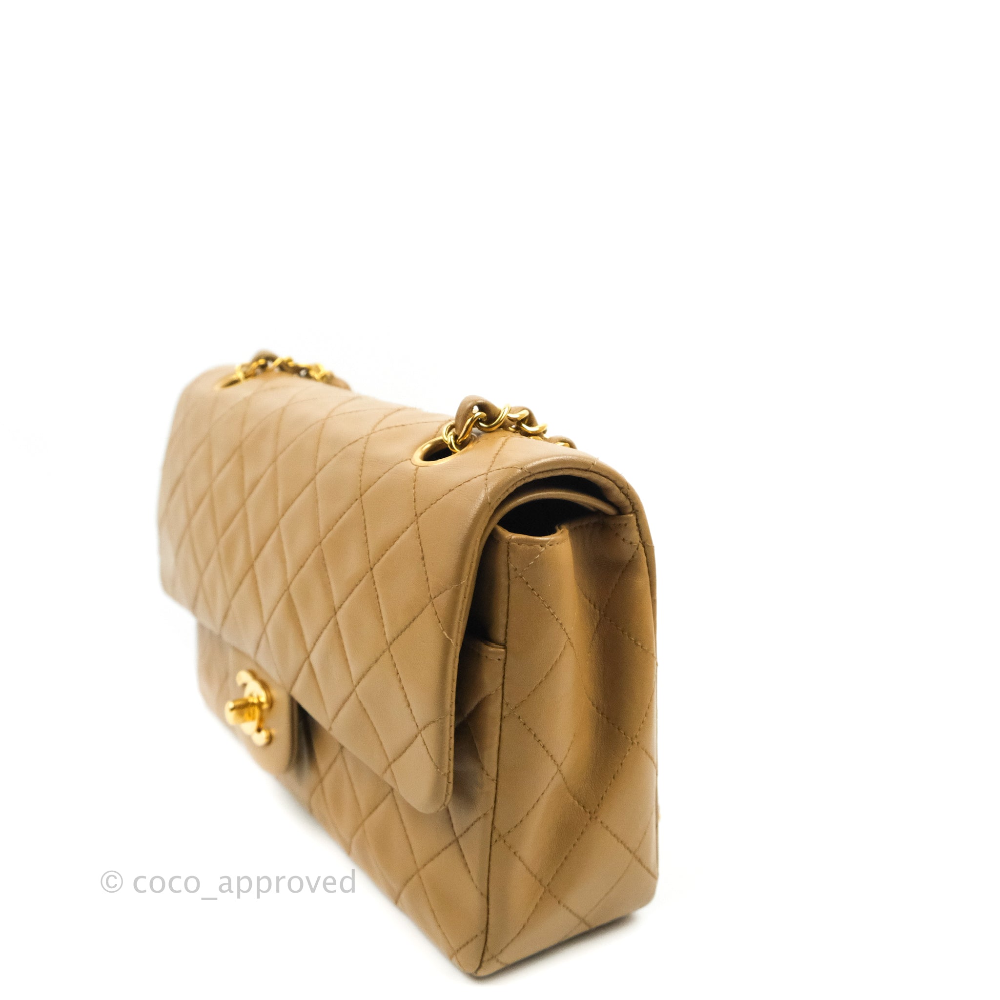 Chanel Caviar Quilted M/L Double Flap Beige Light Gold Hardware 19B – Coco  Approved Studio