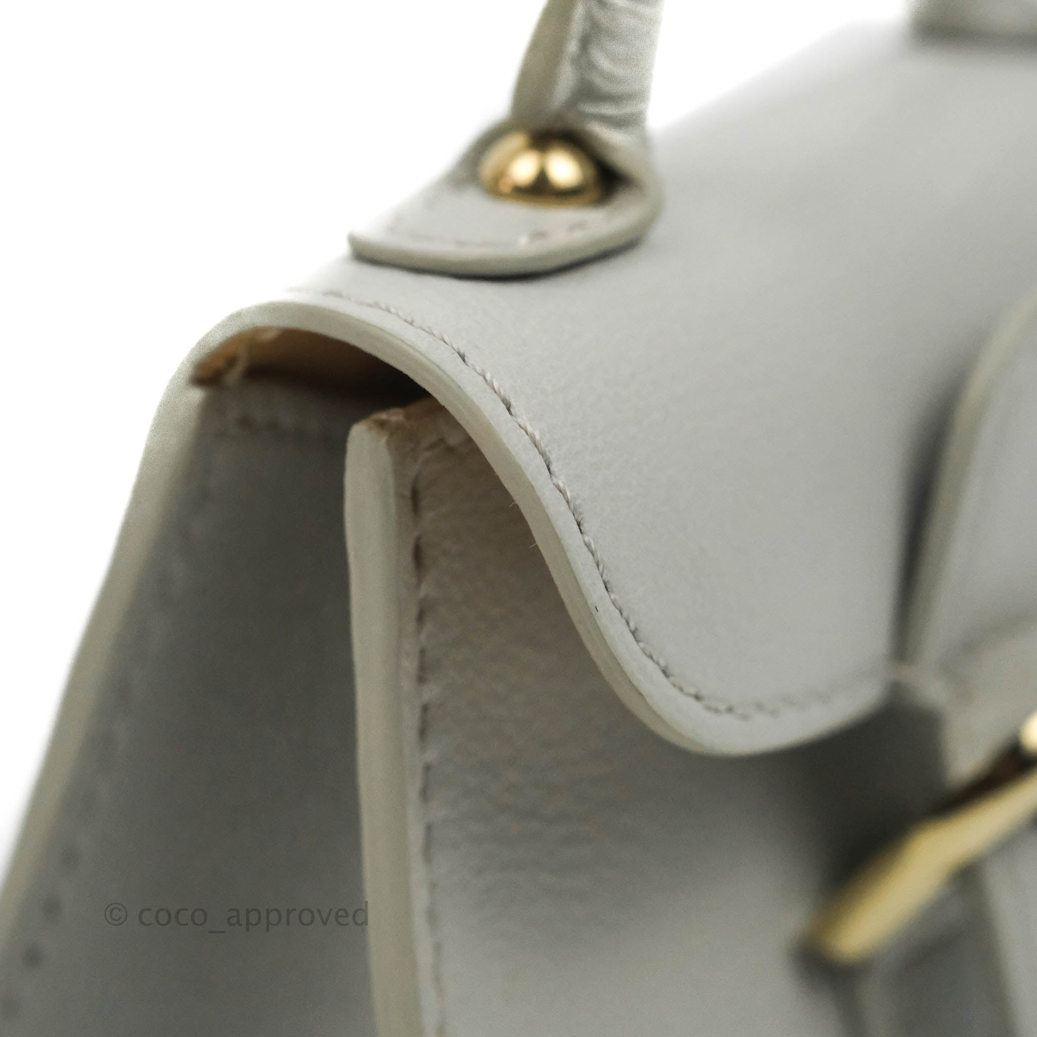 Delvaux Mini Brillant Bag Charm Light Grey Calfskin – Coco Approved Studio