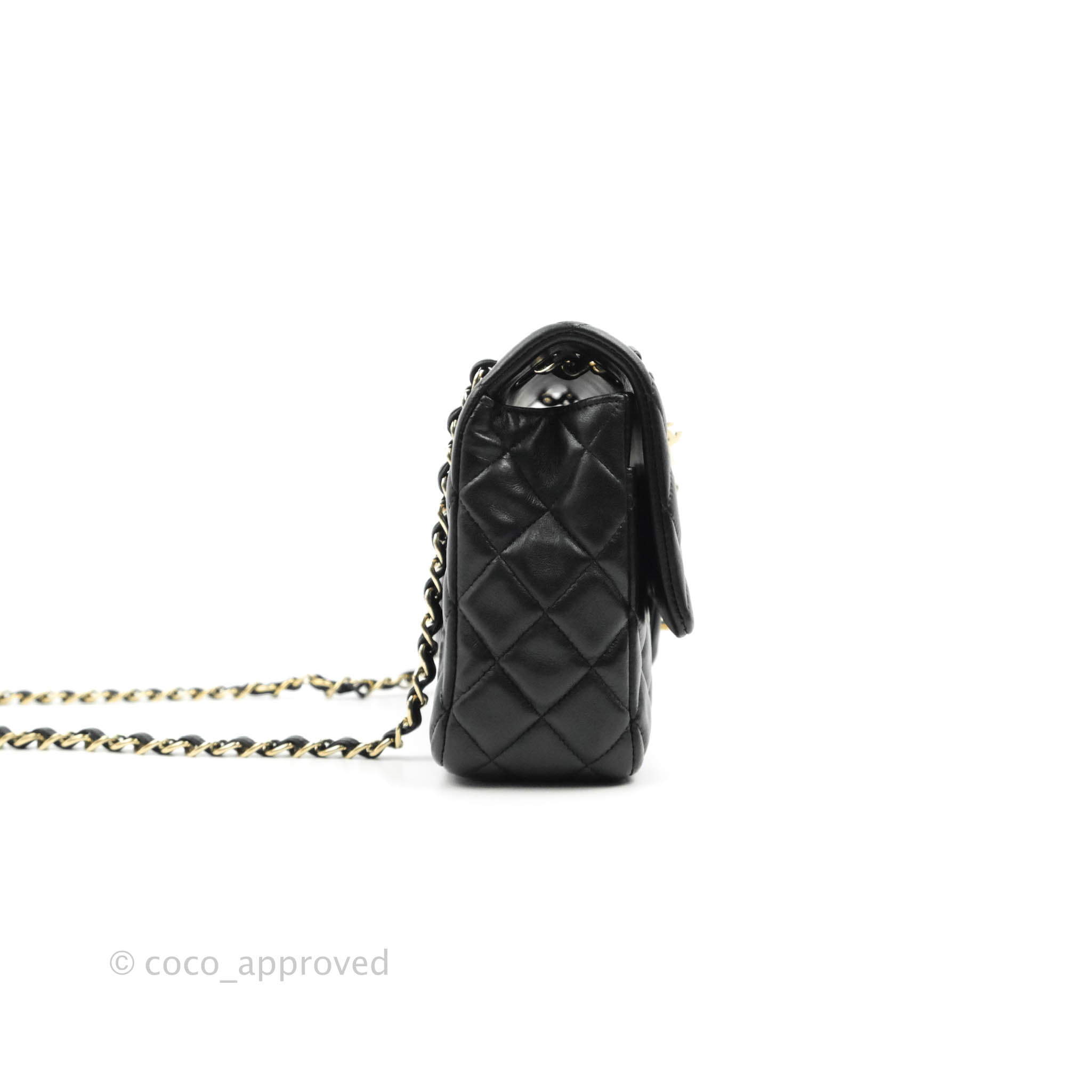 Chanel Black Lambskin Stitched Medium Coco Luxe Flap Bag, myGemma