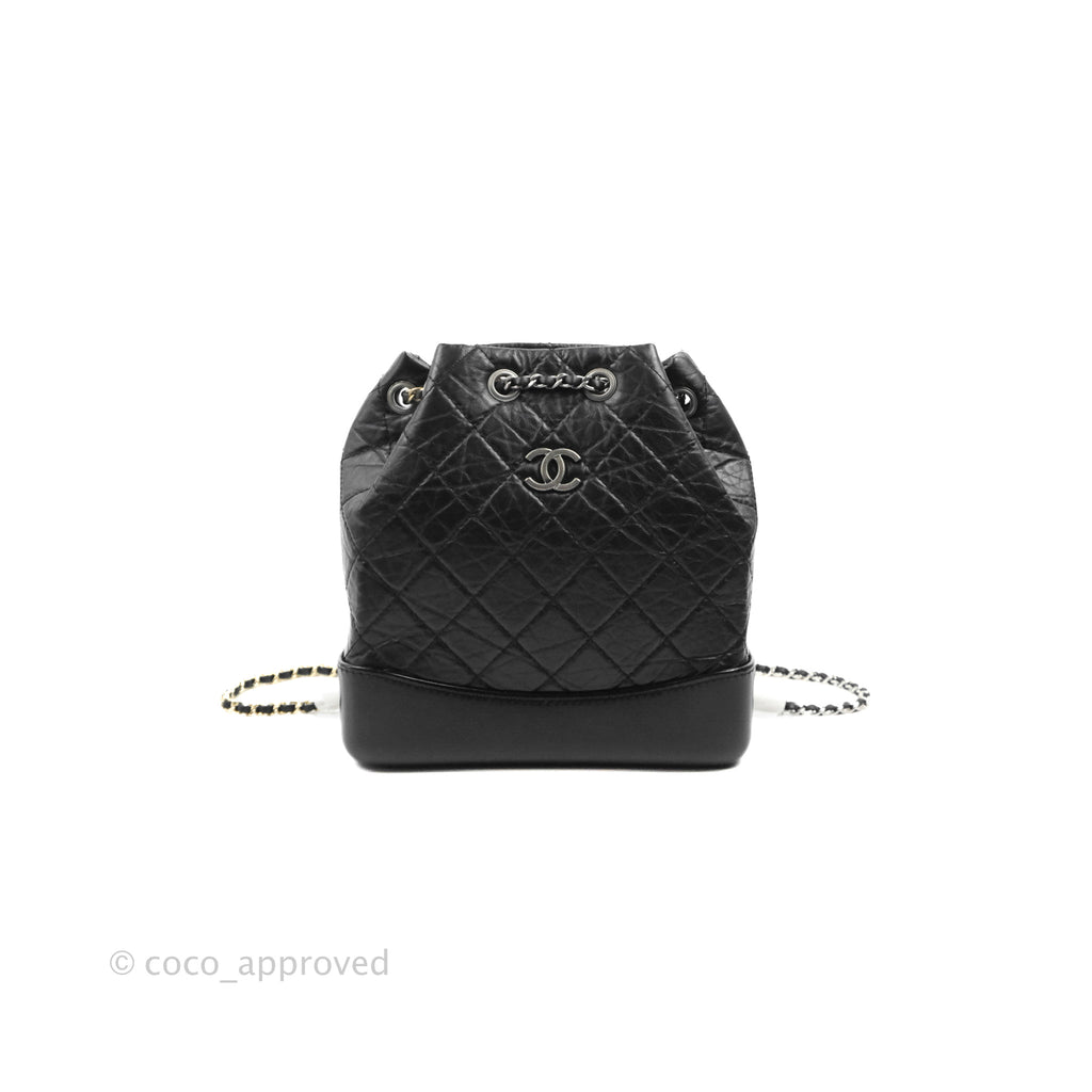 Chanel Small Gabrielle Backpack Black Aged Calfskin