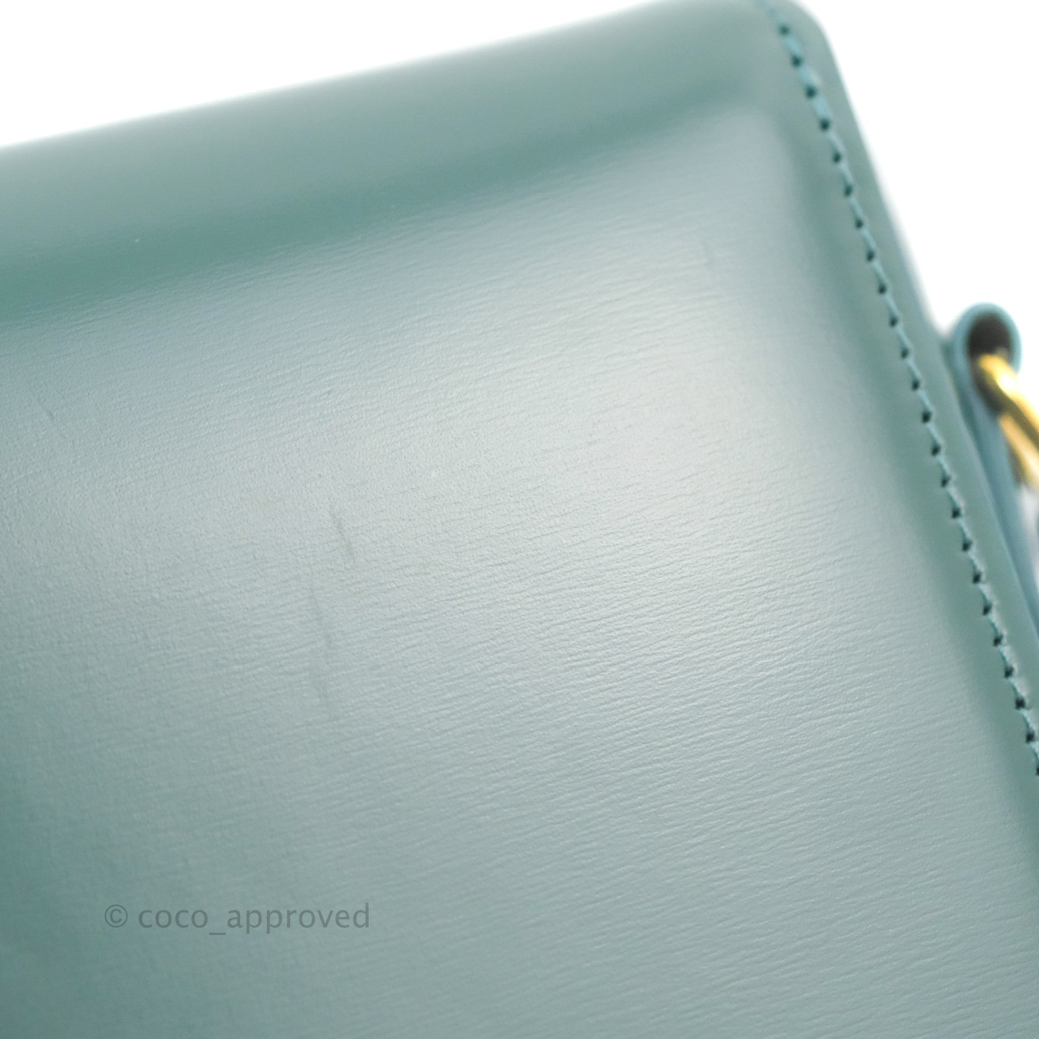 Celine Teen Triomphe Bag Shiny Calfskin Green Smoke – Coco Celine Teen Triomphe Bag Shiny Calfskin Green Smoke – Coco