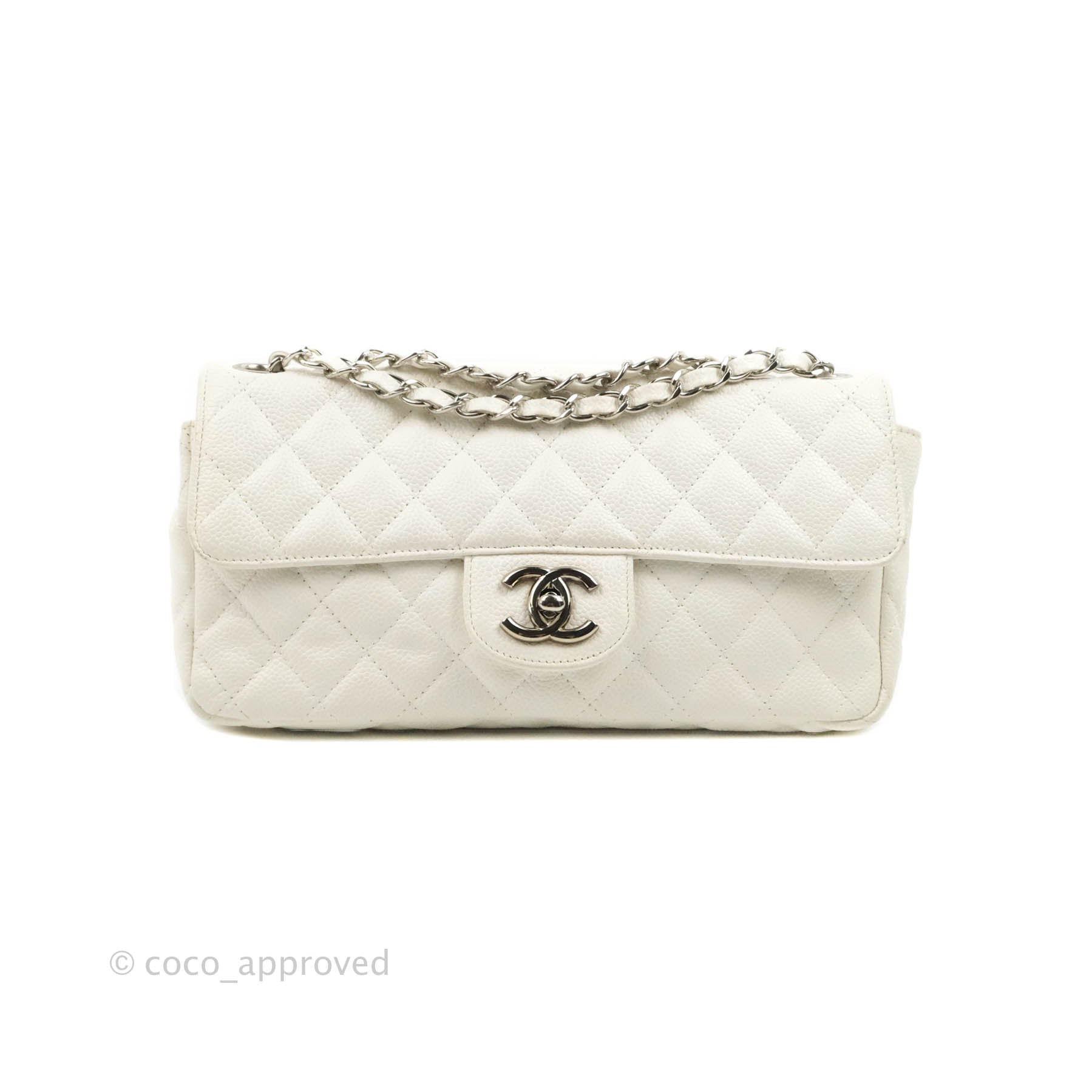 Chanel White East/West Flap Bag