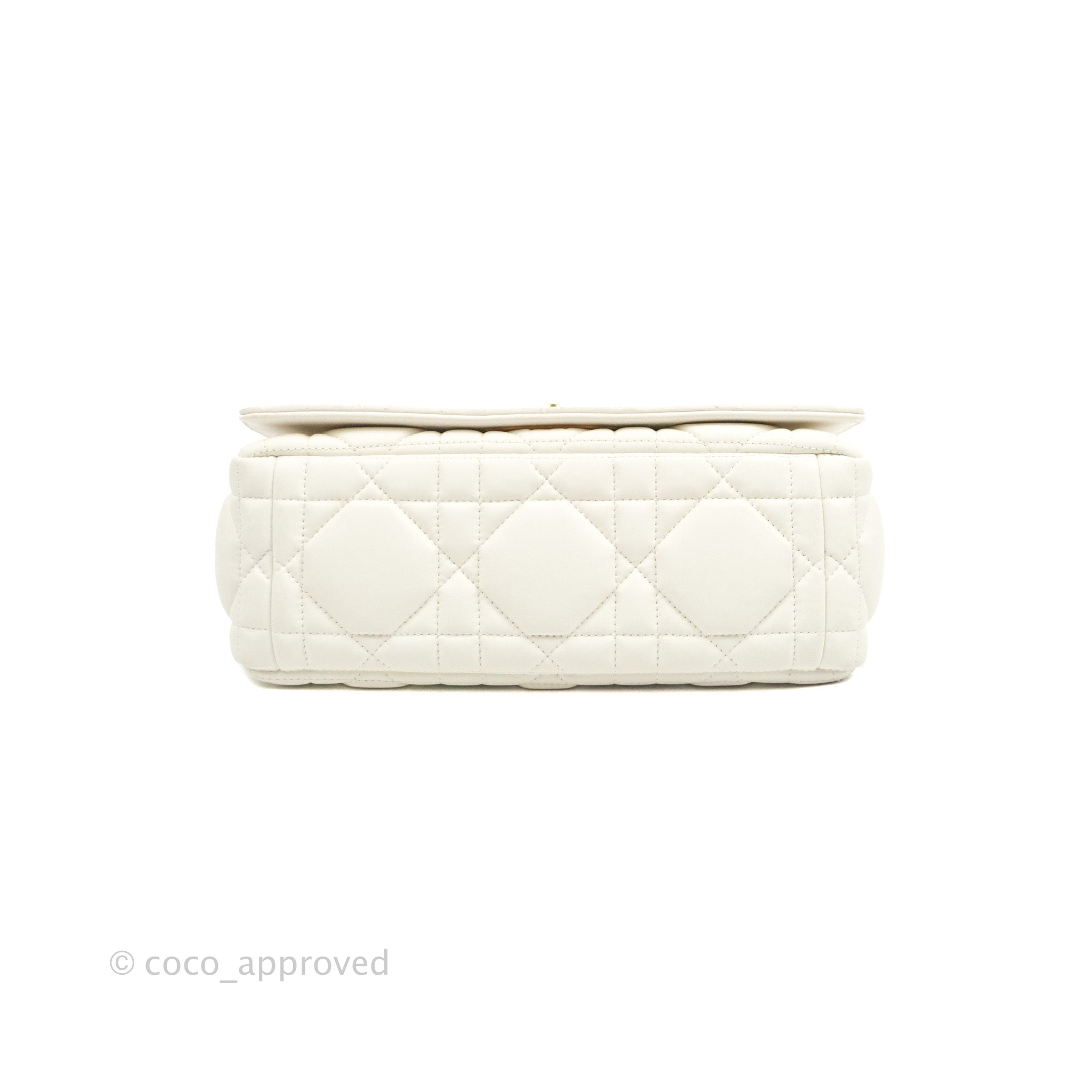 Dior Caro Box Bag Latte Quilted Macrocannage Calfskin