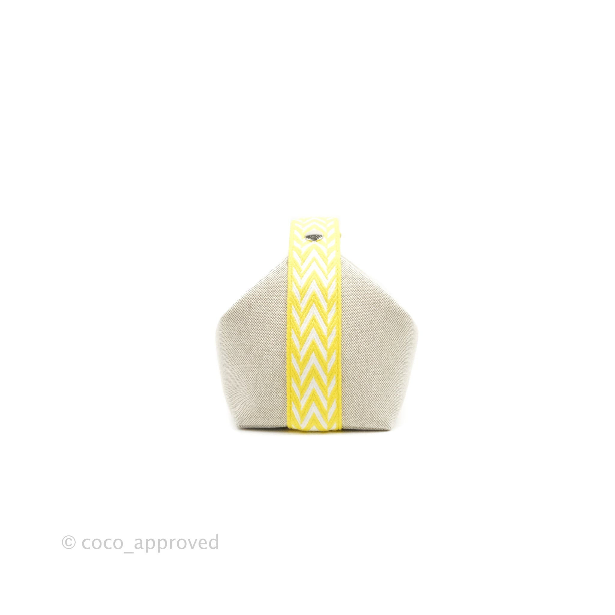 Hermes Case Bride-a-Brac Large Jaune Citron in Canvas with Silver-tone - US