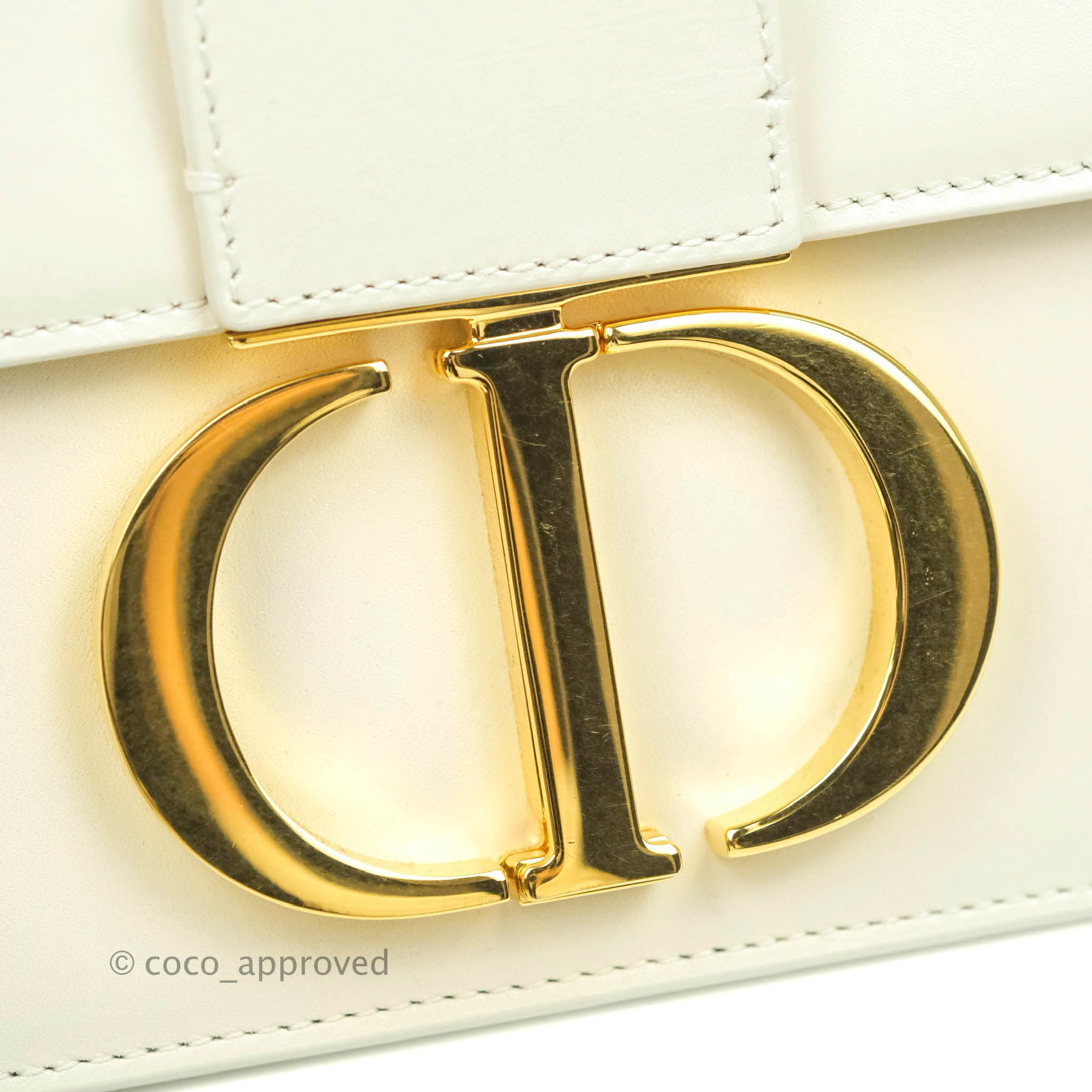 30 montaigne leather handbag Dior White in Leather - 21605762