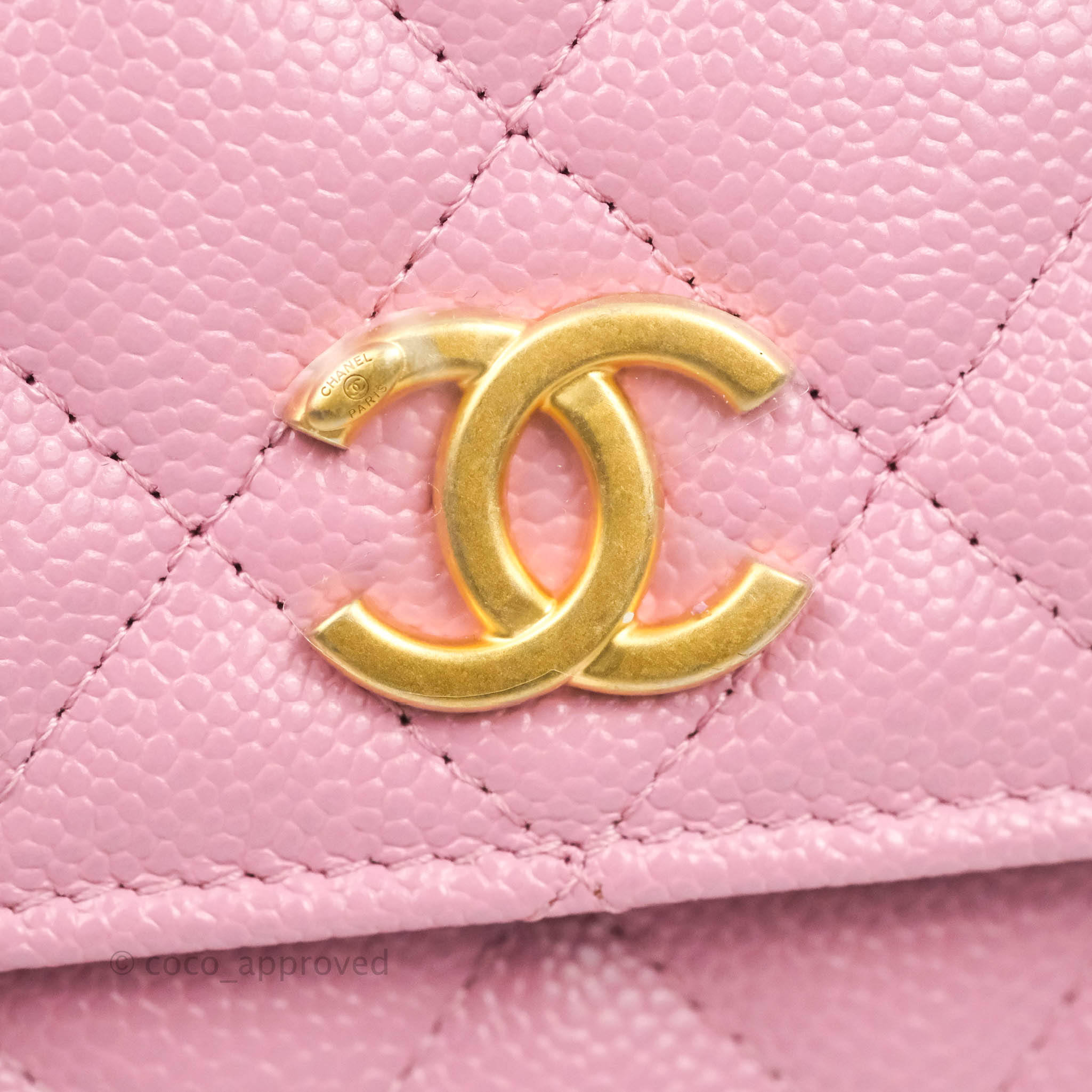 Chanel Wallet on Chain with Top Handle, Pink Caviar with Gold Hardware, New  in Box WA001