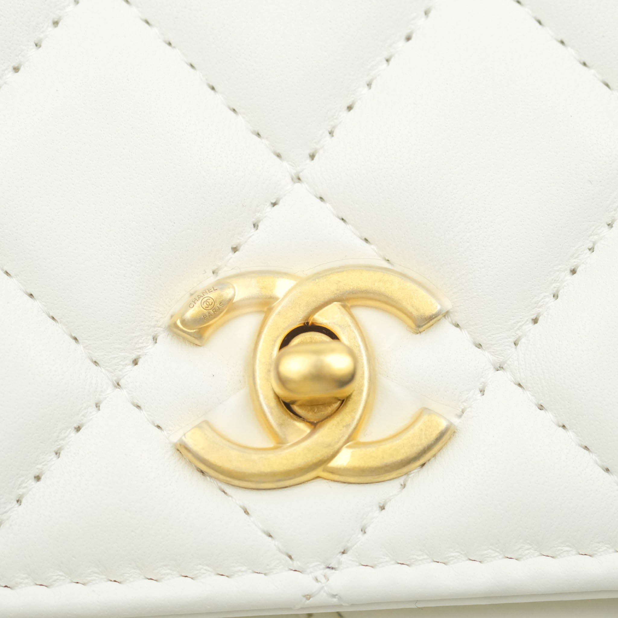 Chanel Quilted Pearl Crush Wallet on Chain WOC Light Grey Lambskin