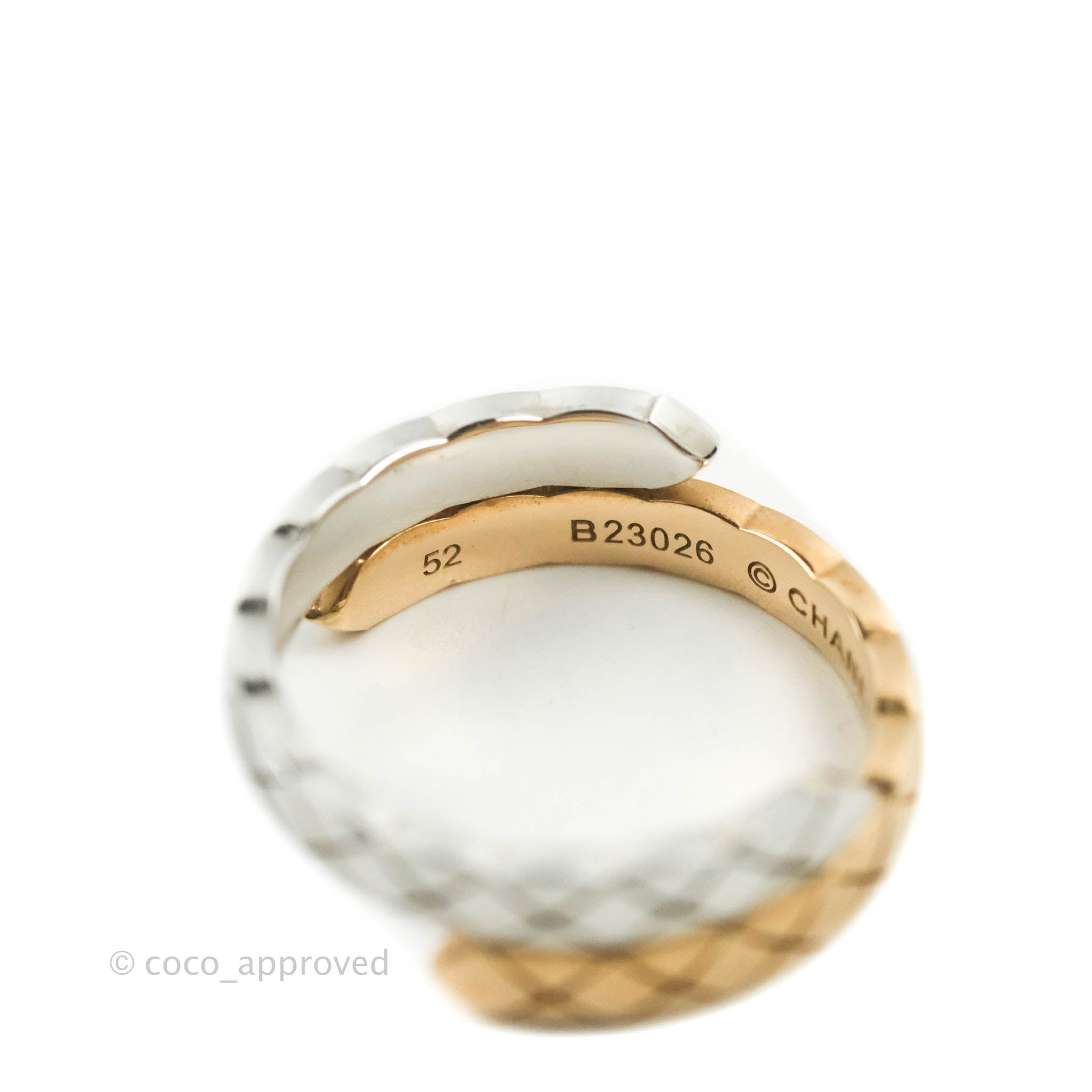 Chanel Crystal Coco Crush Toi Et Moi Ring 18K White & Beige Gold Size – Coco  Approved Studio