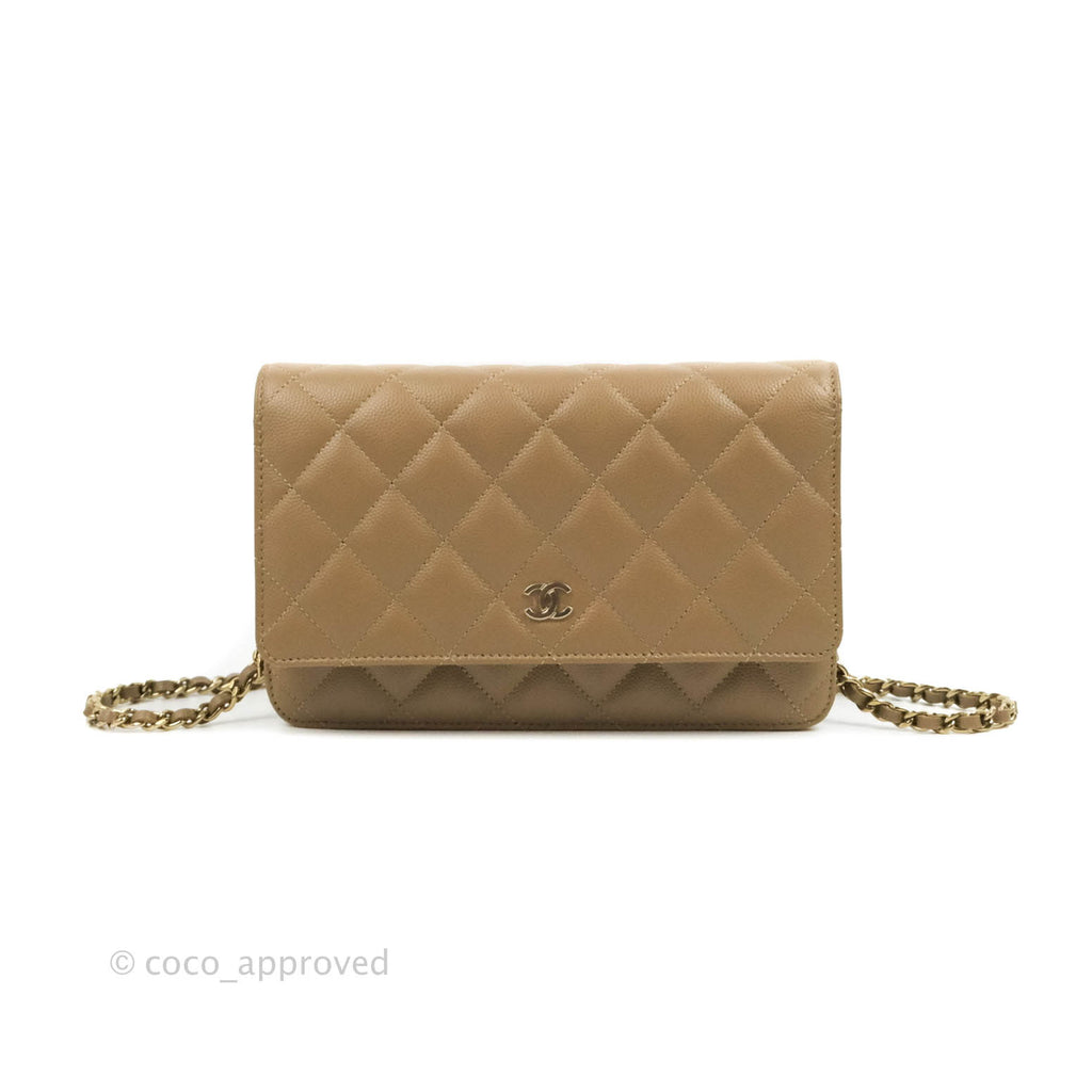 Chanel Quilted Classic WOC Dark Beige Caviar Gold Hardware