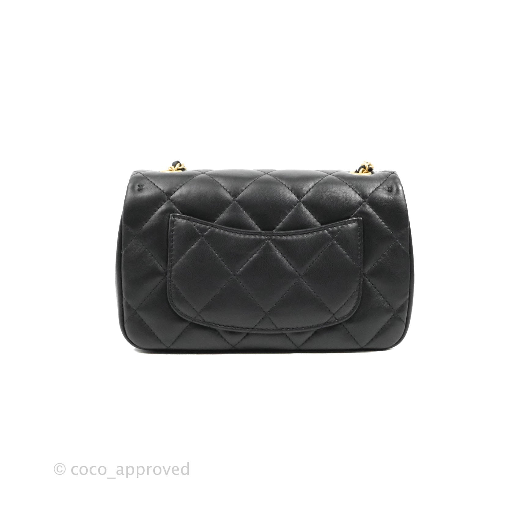 CHANEL TIMELESS CLASSICS Classic Chanel CF Mini Flap Bag Heart Chain  Lambskin 19cm Black