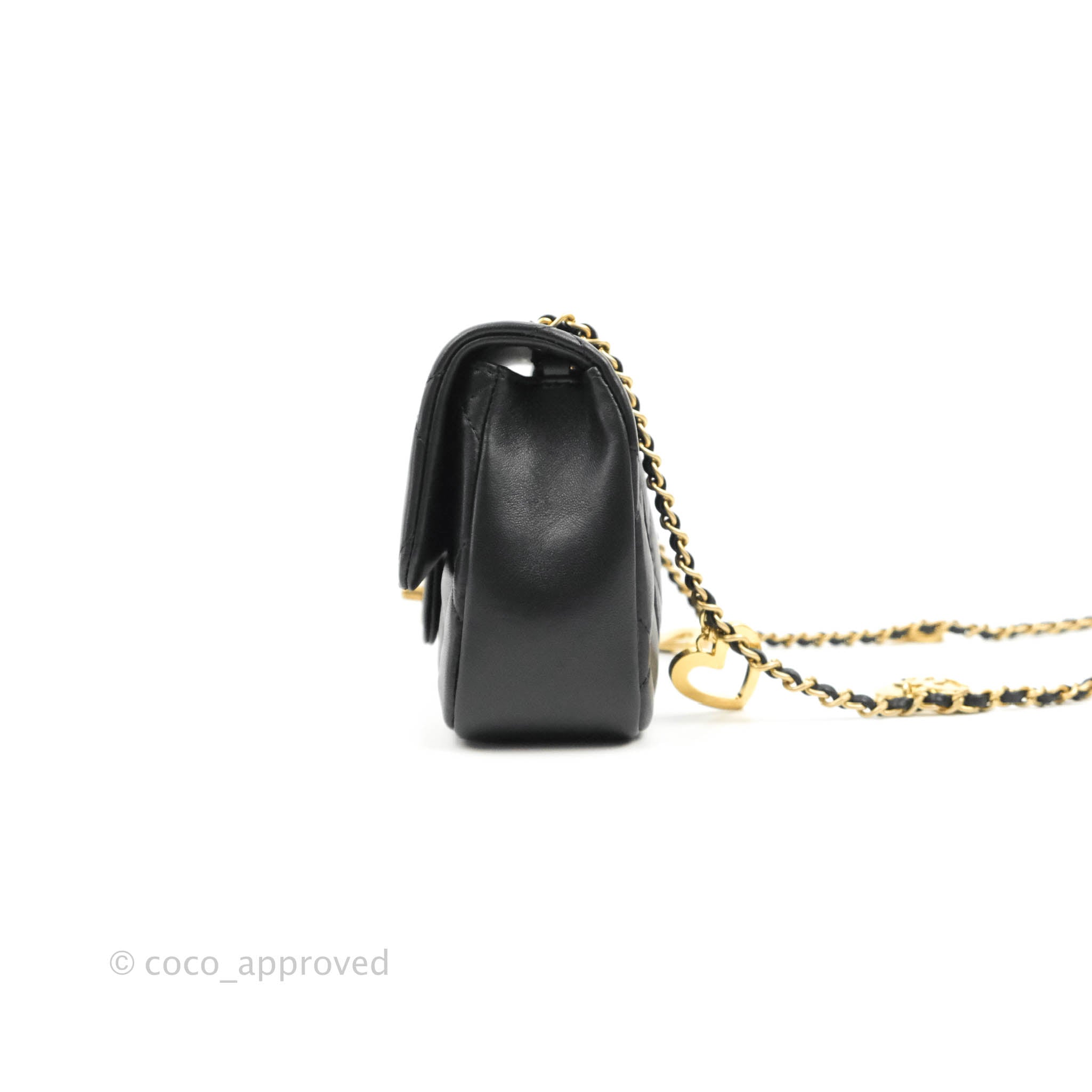 Chanel Black Choco Quilted Satin Extra Mini Lipstick Charm Bag Chanel
