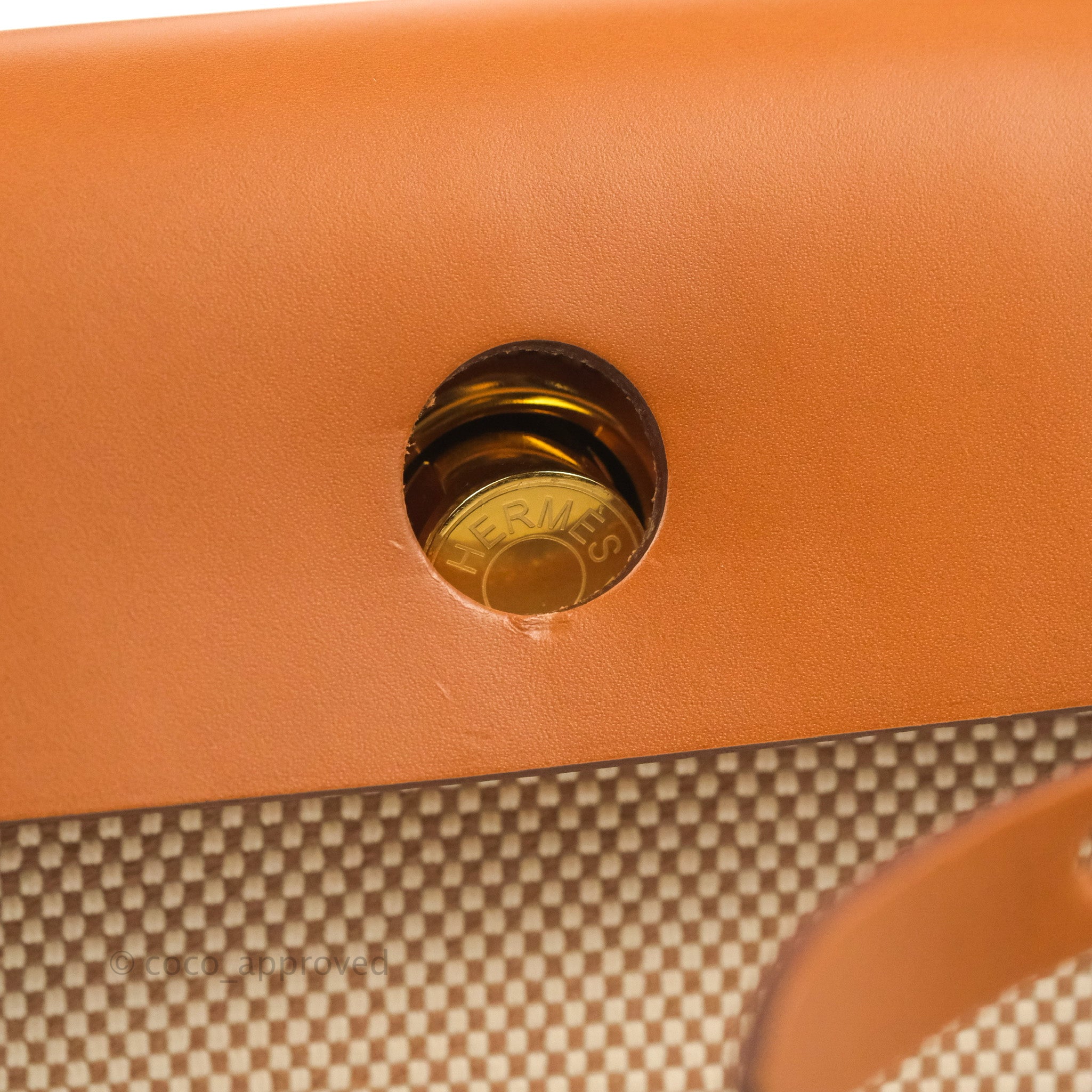 Hermès Herbag Zip Retourne 31 Chai/Fauve Canvas Gold Hardware – Coco  Approved Studio