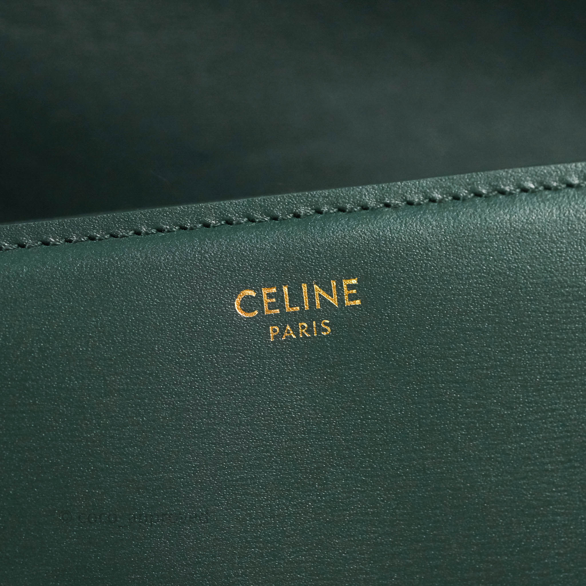 Celine Medium Classic Bag In Box Calfskin- Dark Green