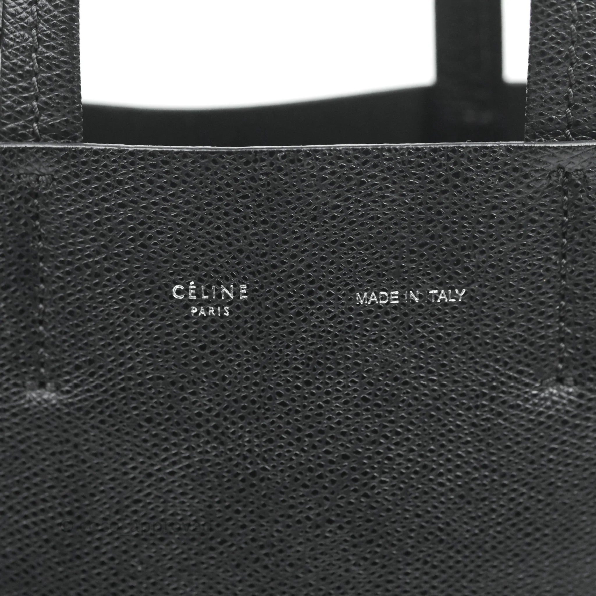 Celine Vertical Cabas Small Women's Leather Tote Bag Black,Light Green  BF541792