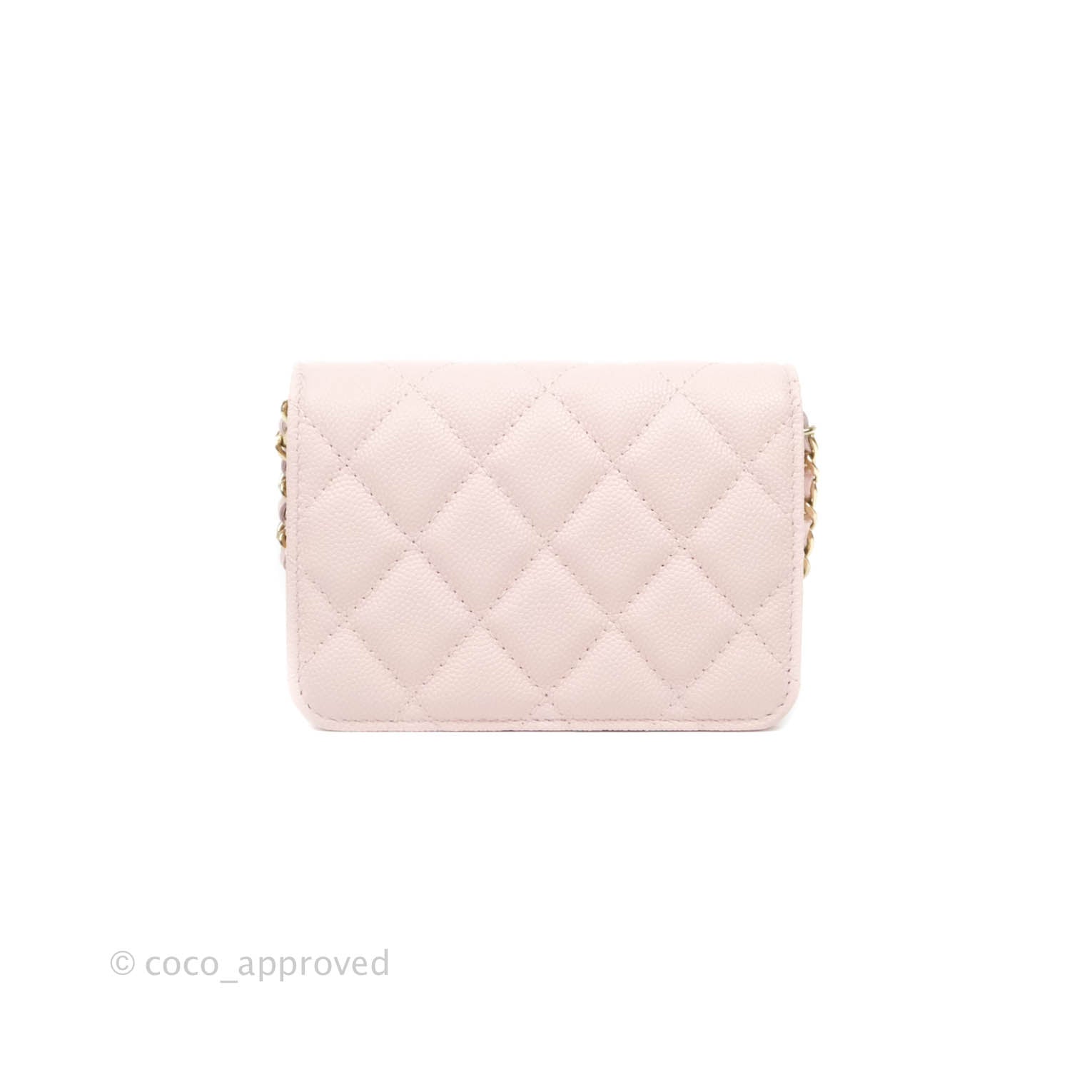 CHANEL Caviar Quilted Wallet On Chain WOC Light Pink 1235802