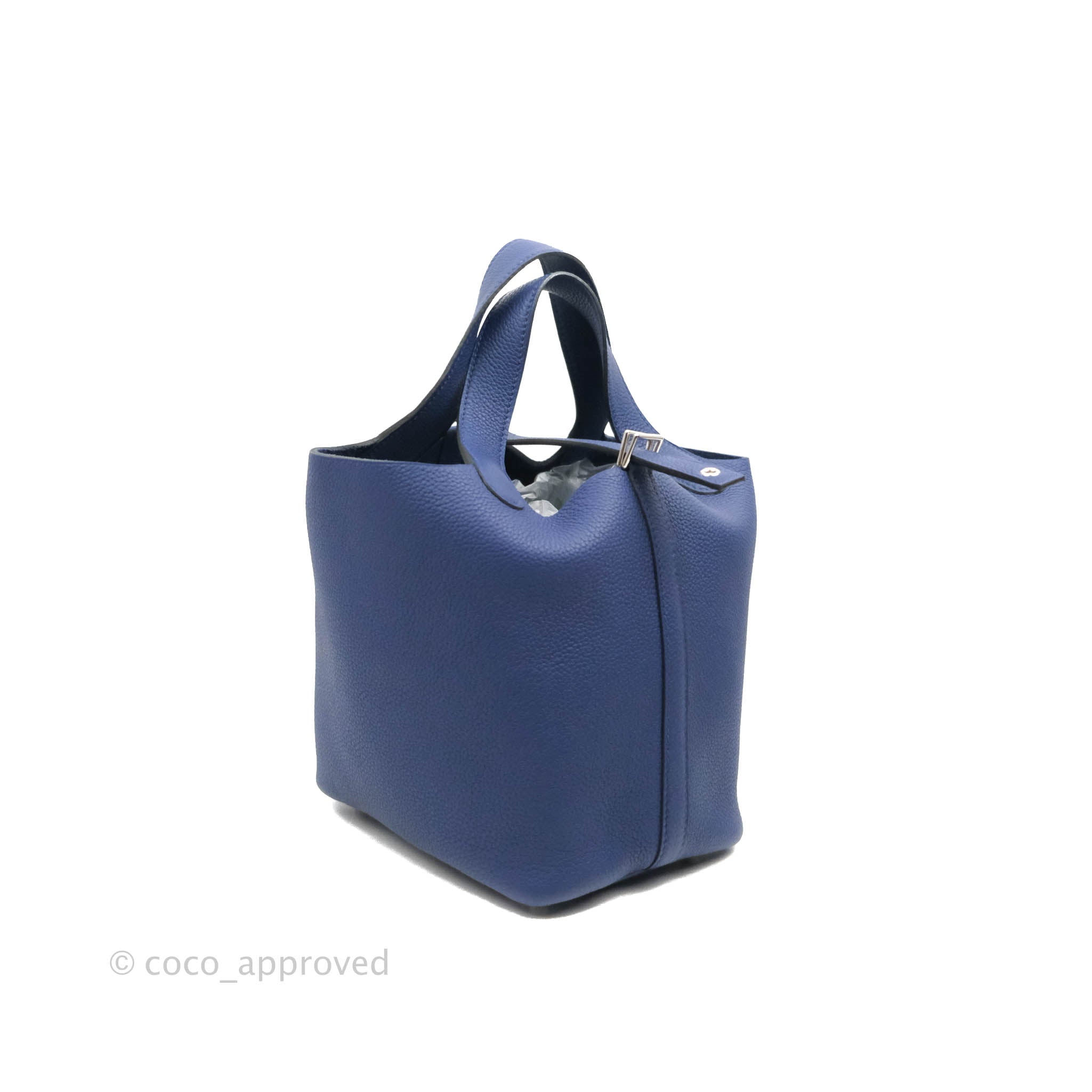 Hermès Picotin Lock 18 In Bleu Saphir And Bleu Brighton Clemence
