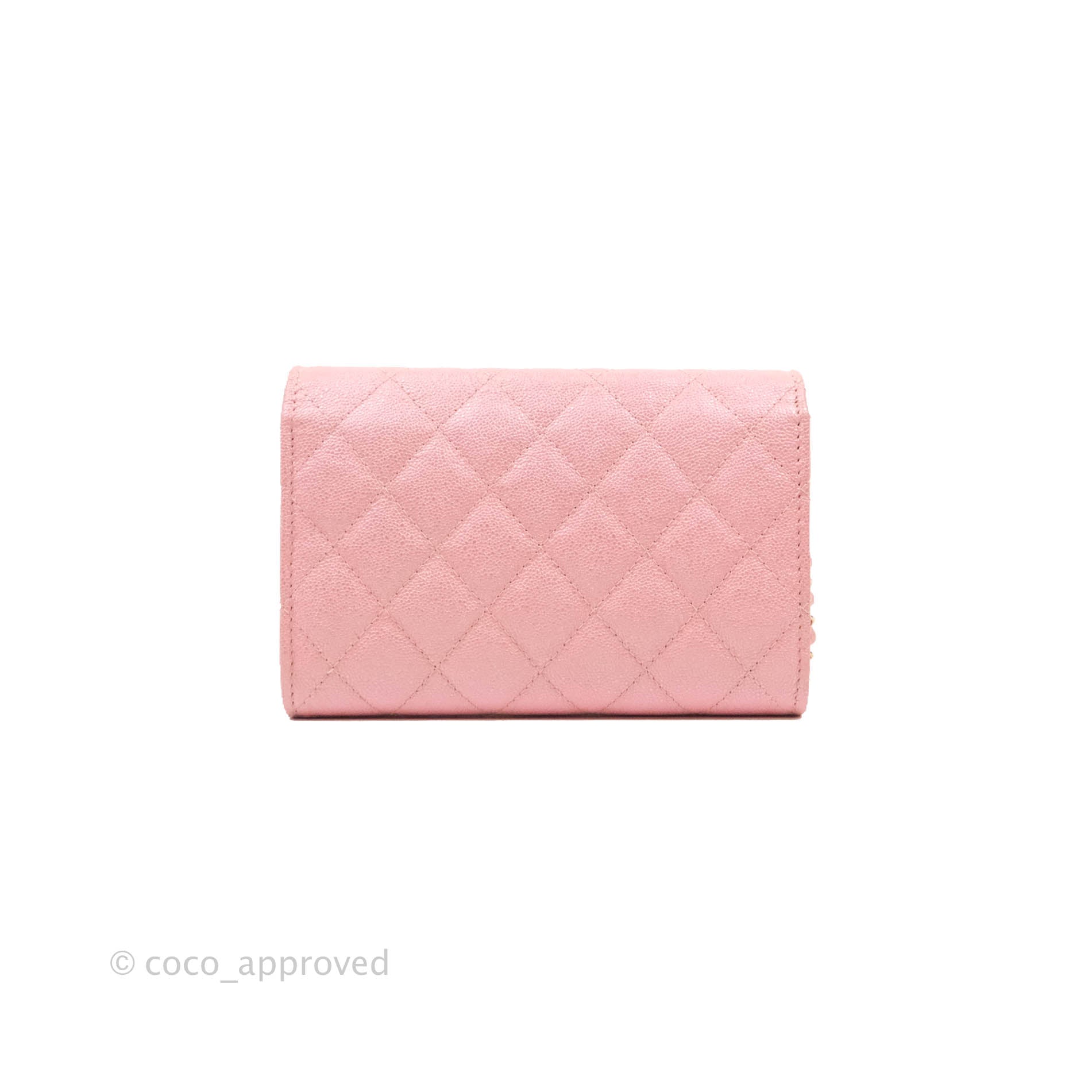 CHANEL Caviar Quilted Wallet On Chain WOC Light Pink 120136