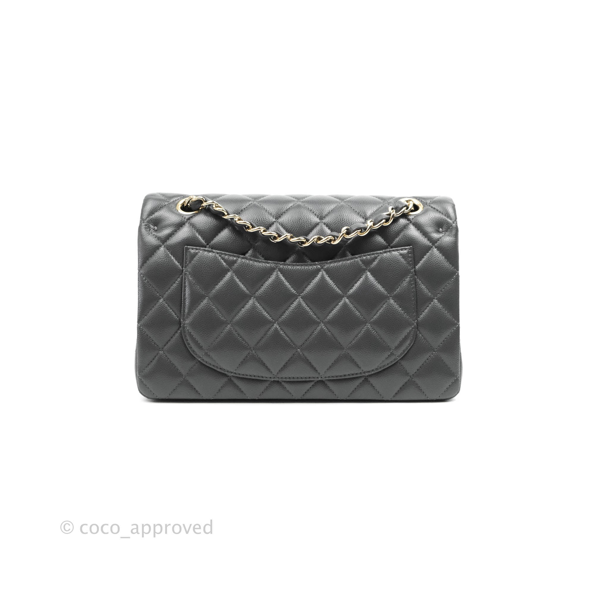Chanel Classic Small S/M Flap Dark Grey Caviar Gold Hardware 21B – Coco  Approved Studio