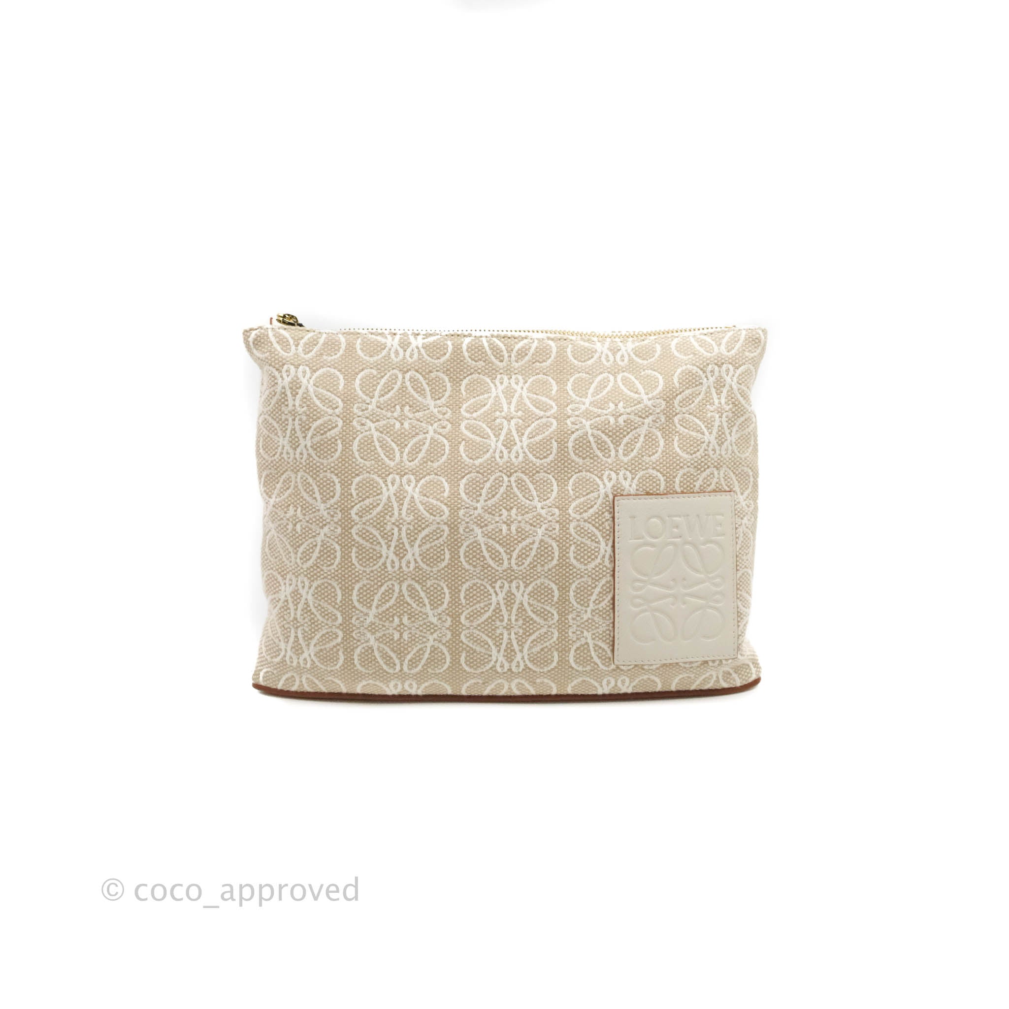 Loewe Paula's Ibiza Anagram Canvas Pouch Ivory White – Coco