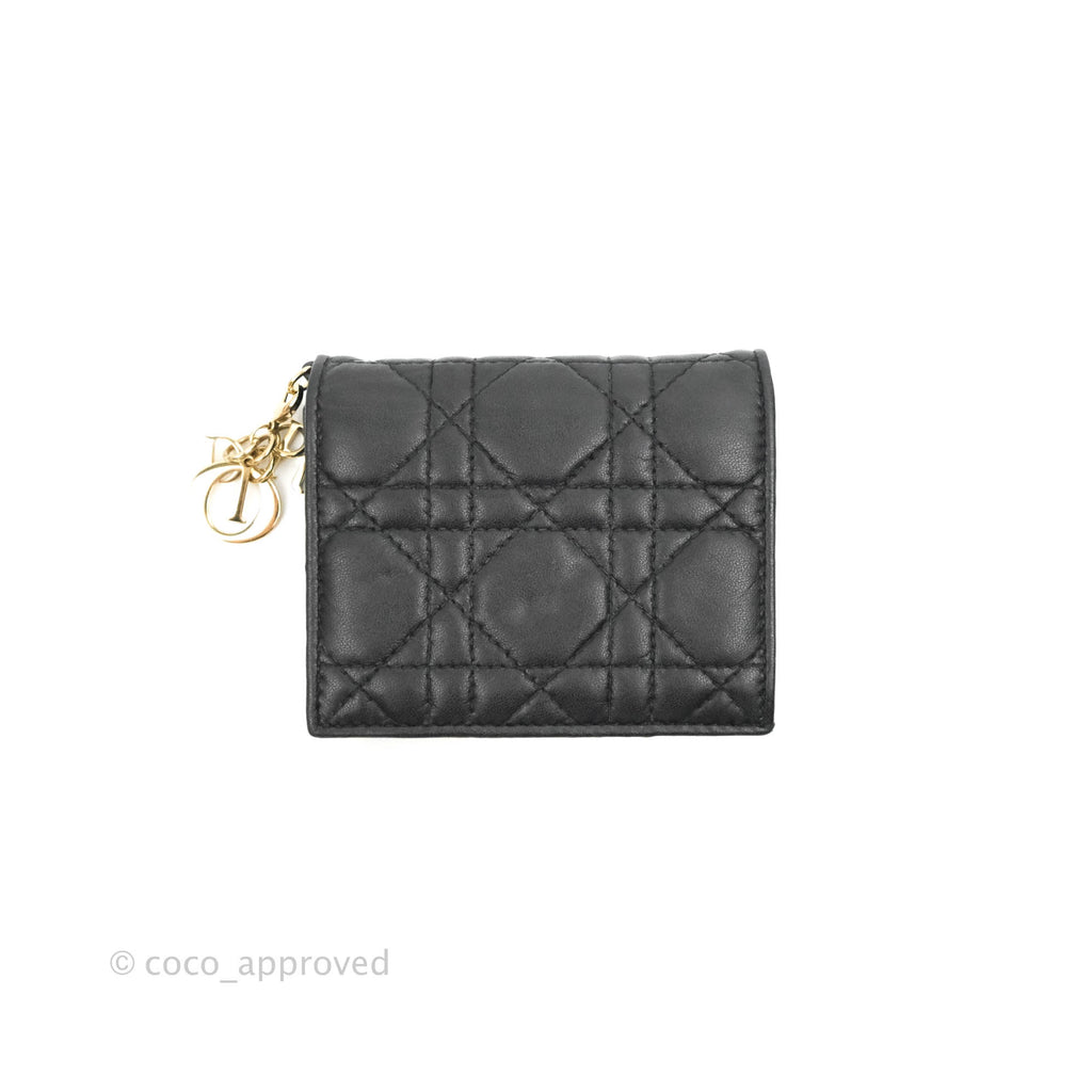Christian Dior Mini Lady Dior Wallet Black Cannage Lambskin