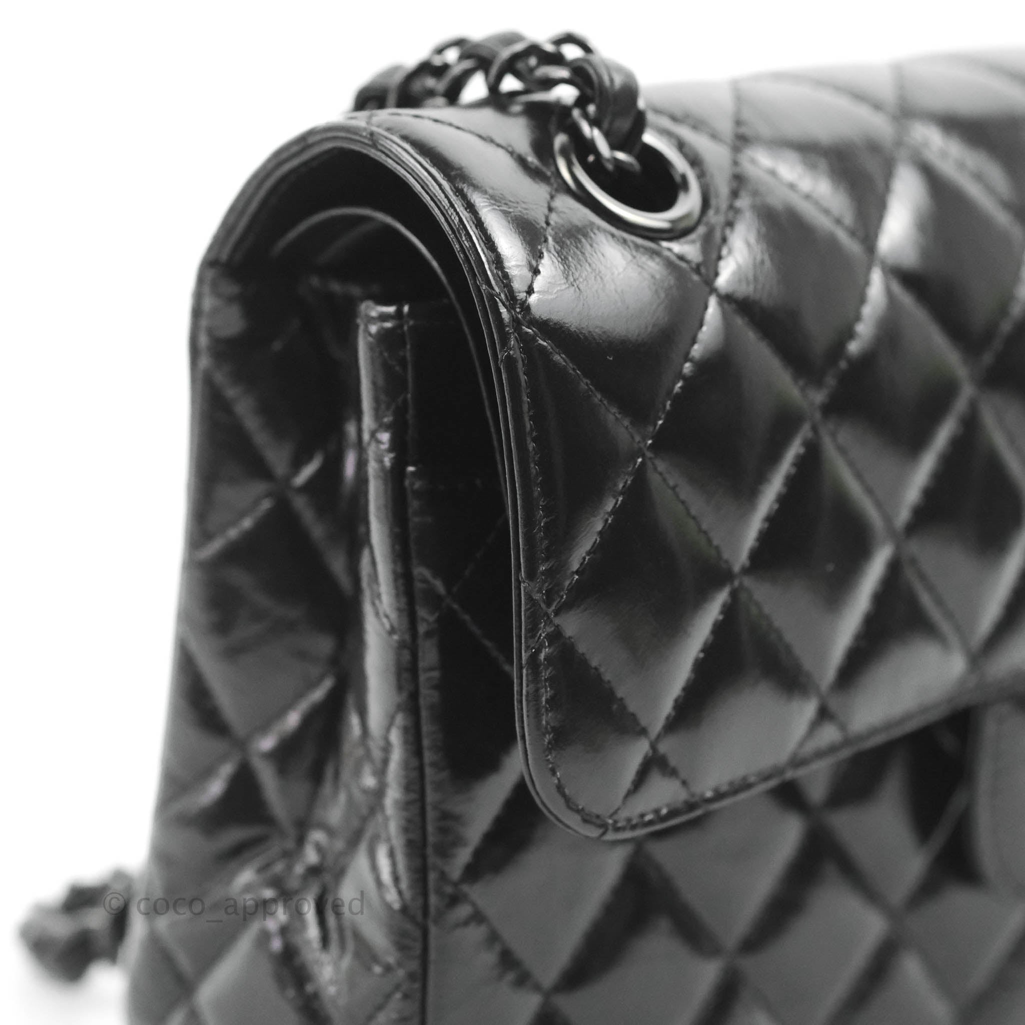 Chanel Small Classic Quilted Flap So Black Glazed Crumpled Calfskin – Coco  Approved Studio