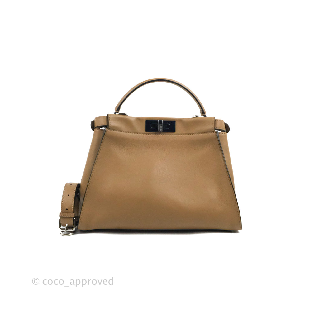 Fendi Peekaboo Medium Light Brown Silver Hardware