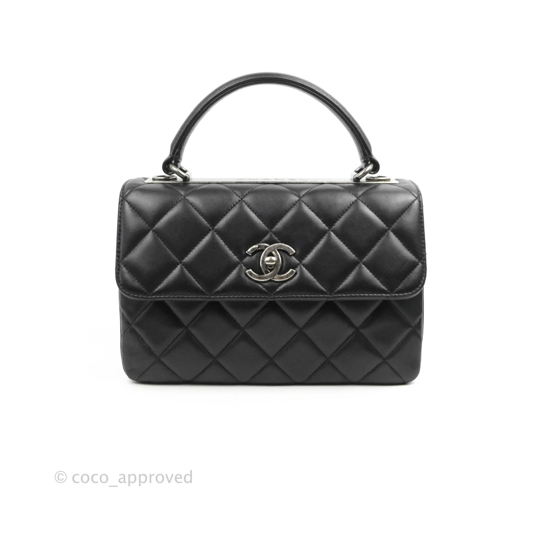 CHANEL Caviar Quilted Small Coco Handle Flap Black