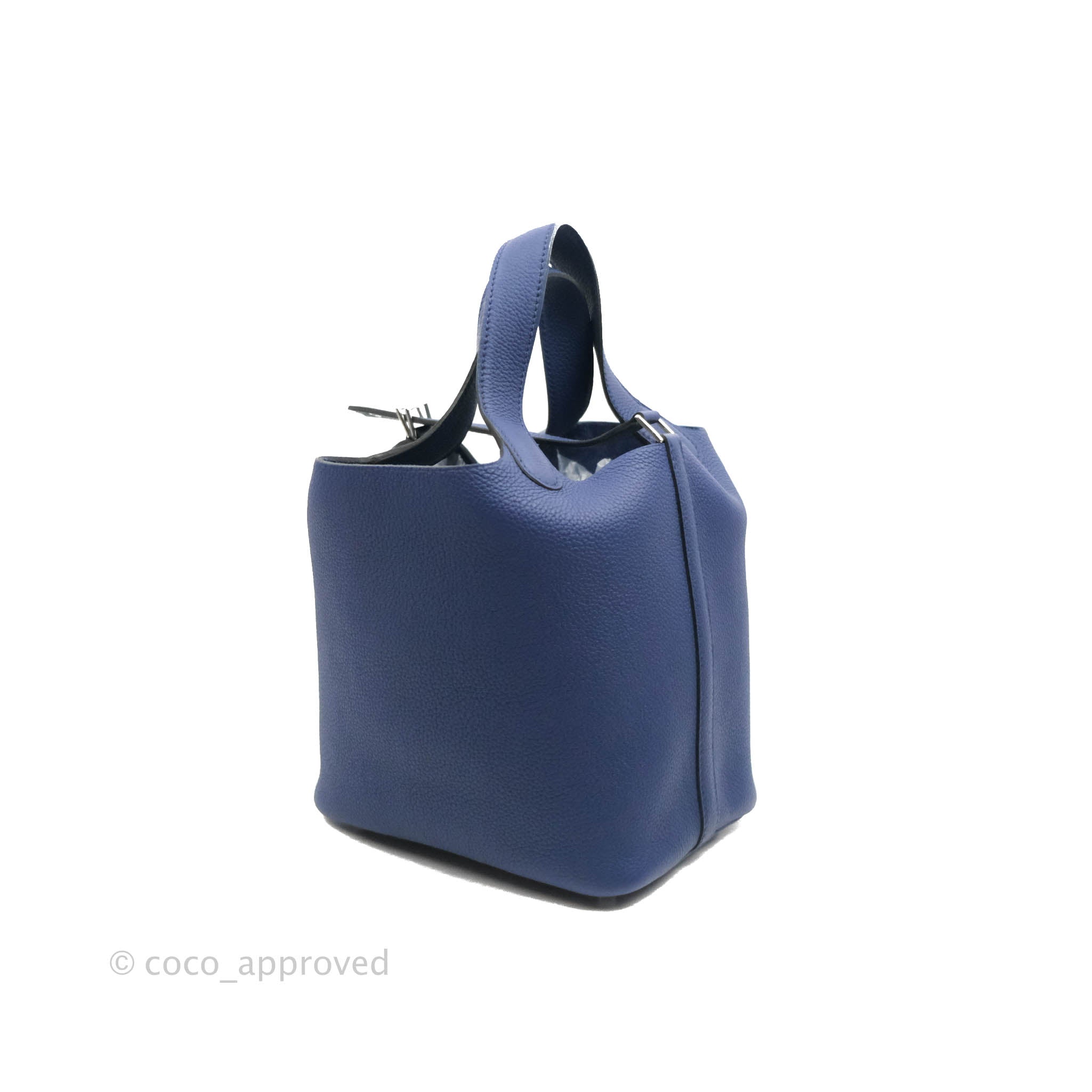 Hermes Picotin Lock 18 Bag Blue Nuit / Blue de France Tote Palladium  Hardware
