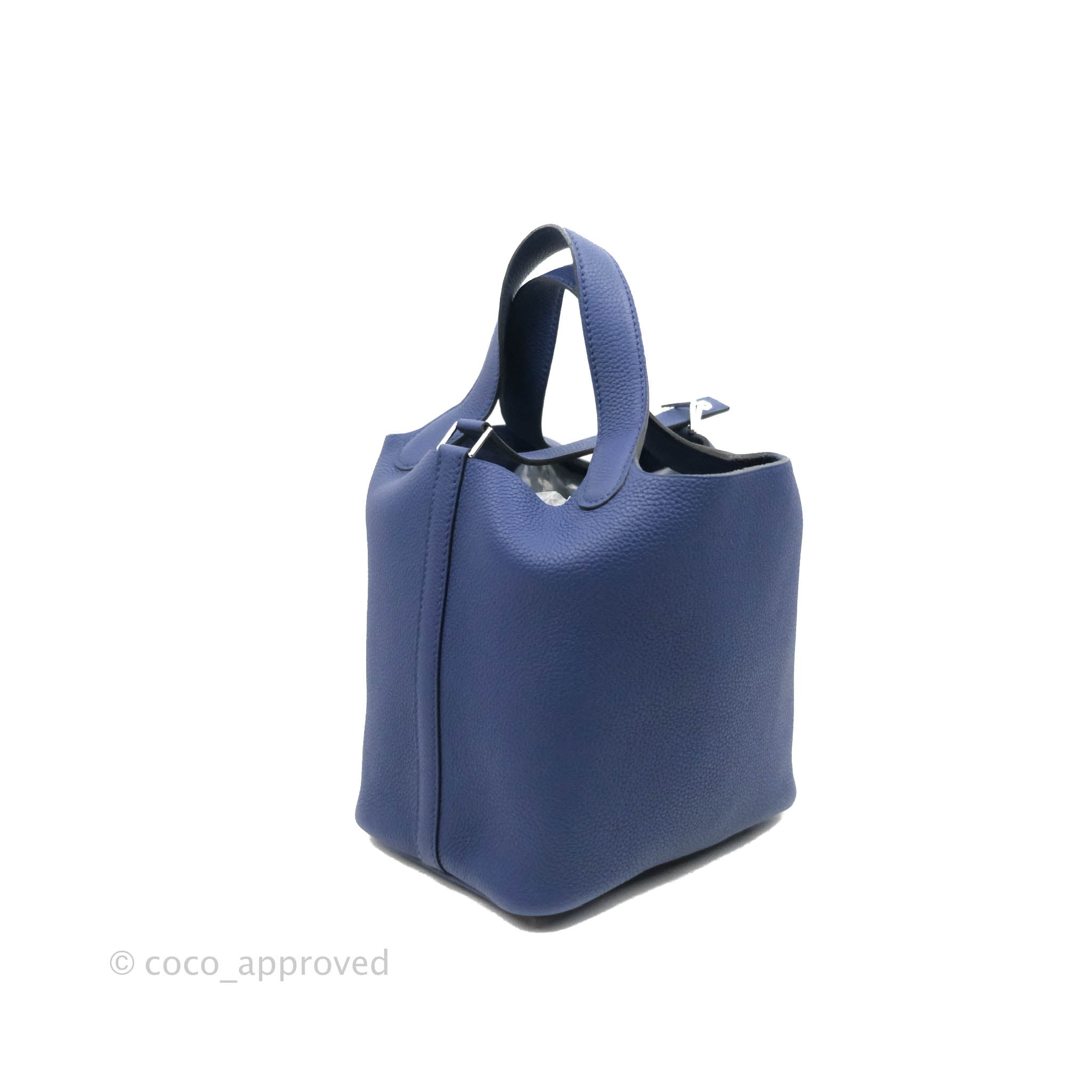 HERMES Picotin Lock PM Hand Bag Taurillon Mourice Deep blue 90208640
