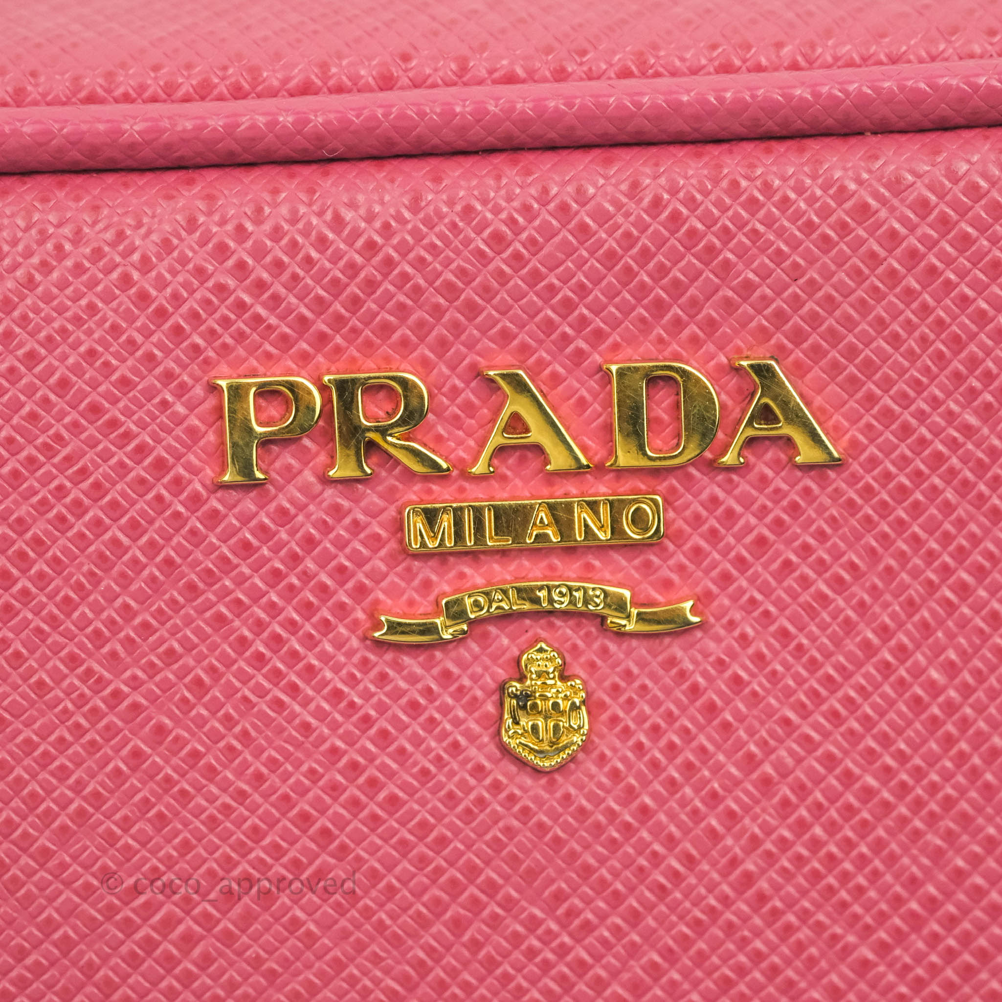 PRADA Saffiano Mini Camera Crossbody Bag Caramel 326129