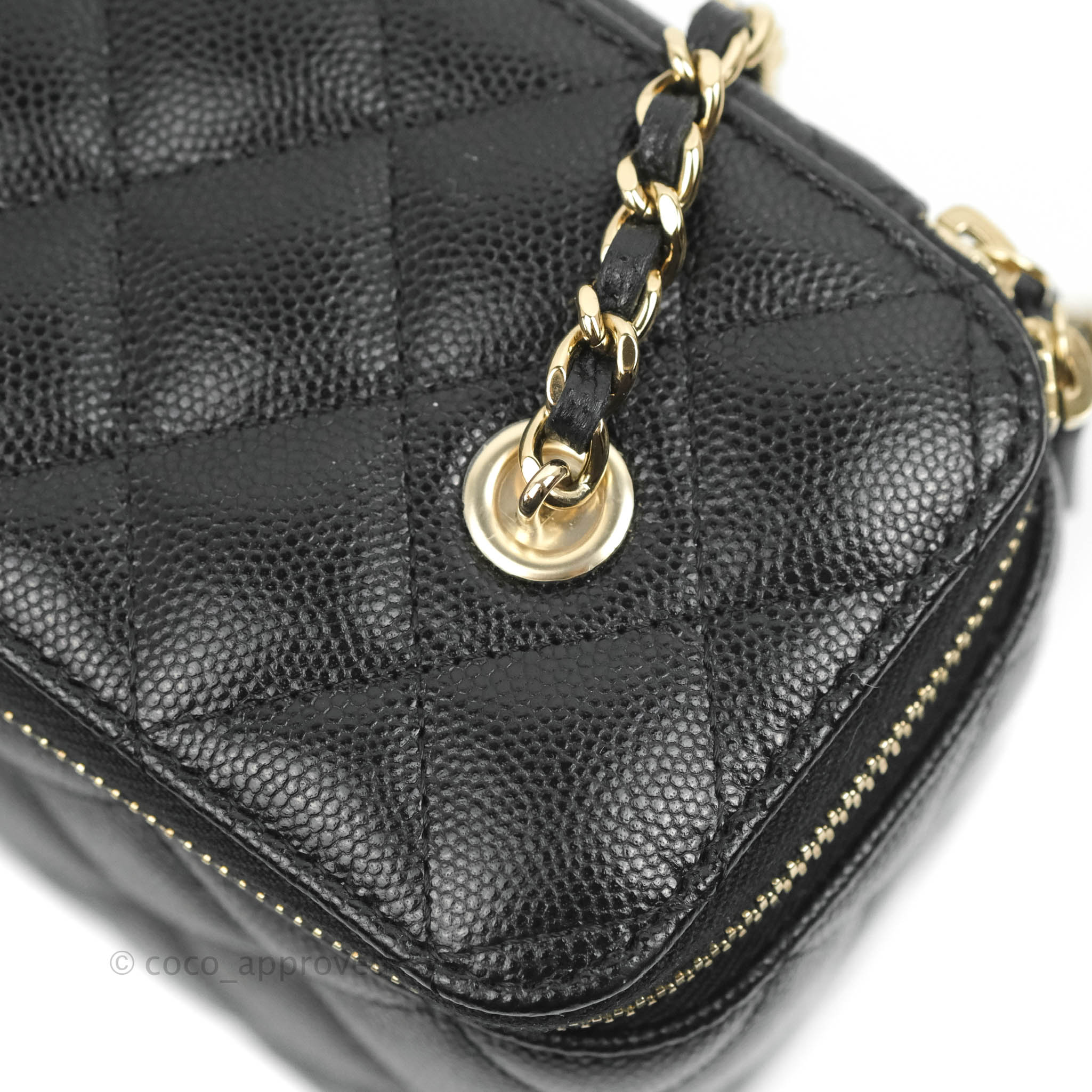Rare Chanel Vintage Vanity Case Lilac Caviar Leather