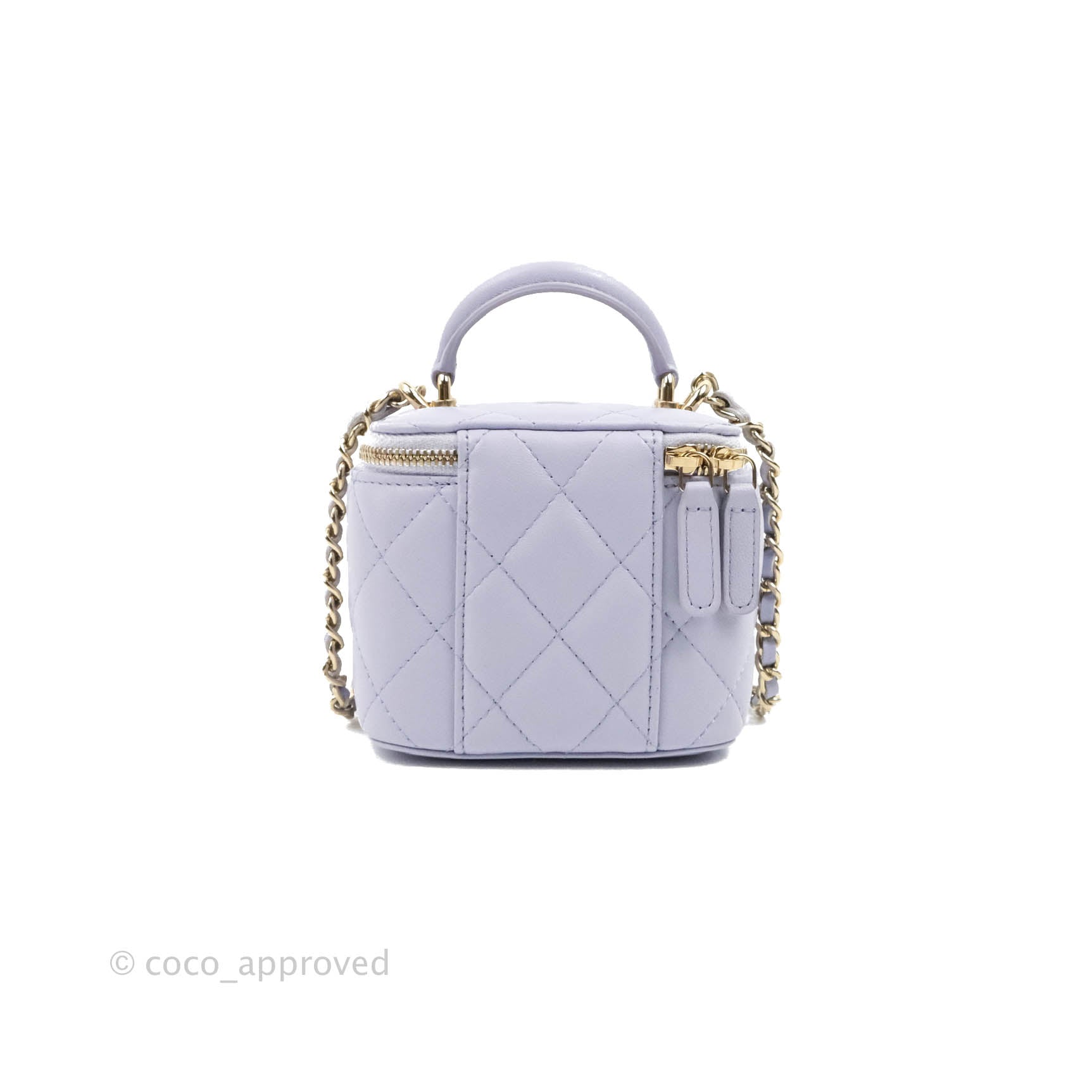 Chanel Mini Top Handle Vanity With Chain Lilac Lambskin Gold