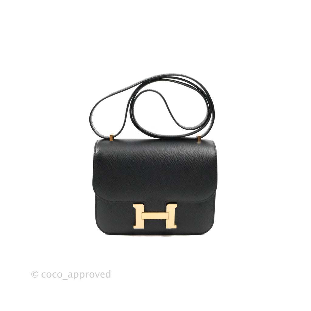 Hermès Constance Mini 18cm Black Epsom Rose Gold Hardware