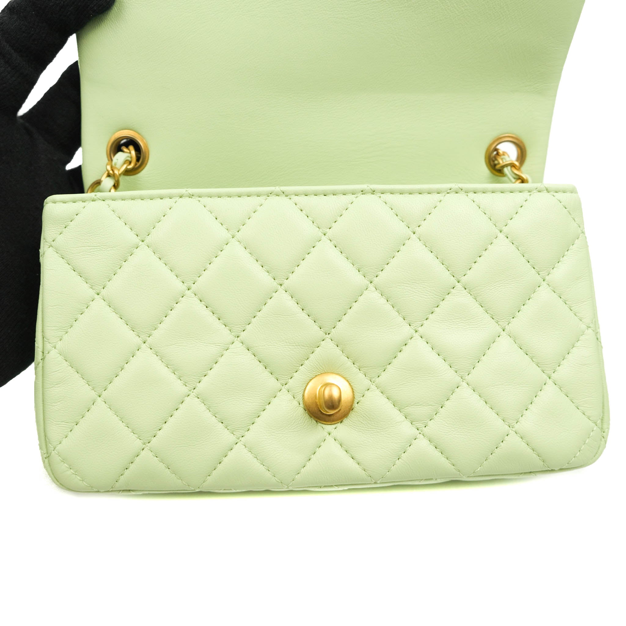 Chanel Mini Rectangular Pearl Crush Avocado Green Lambskin Aged Gold H – Coco  Approved Studio