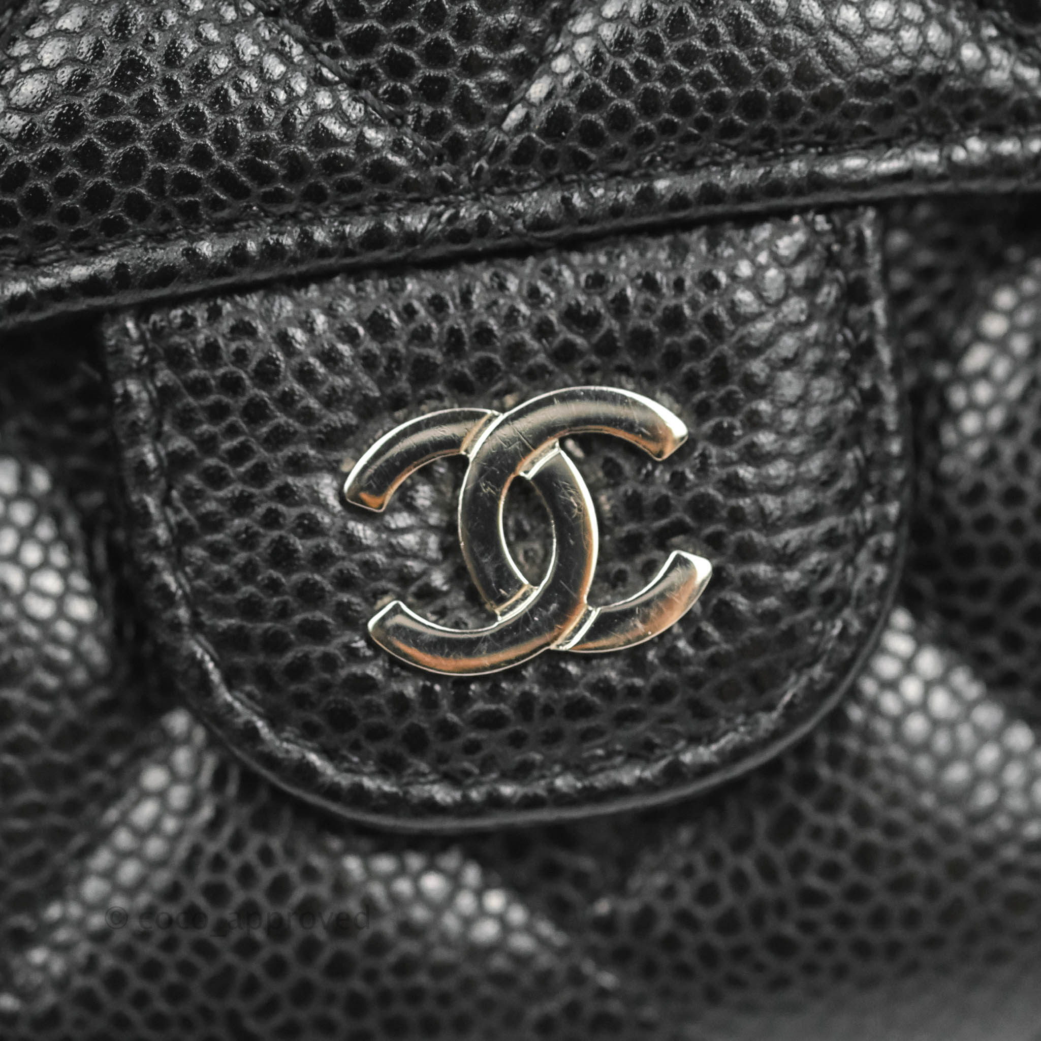 Chanel Classic Quilted Medium Flap Wallet Black Caviar Silver Hardware –  Coco Approved Studio