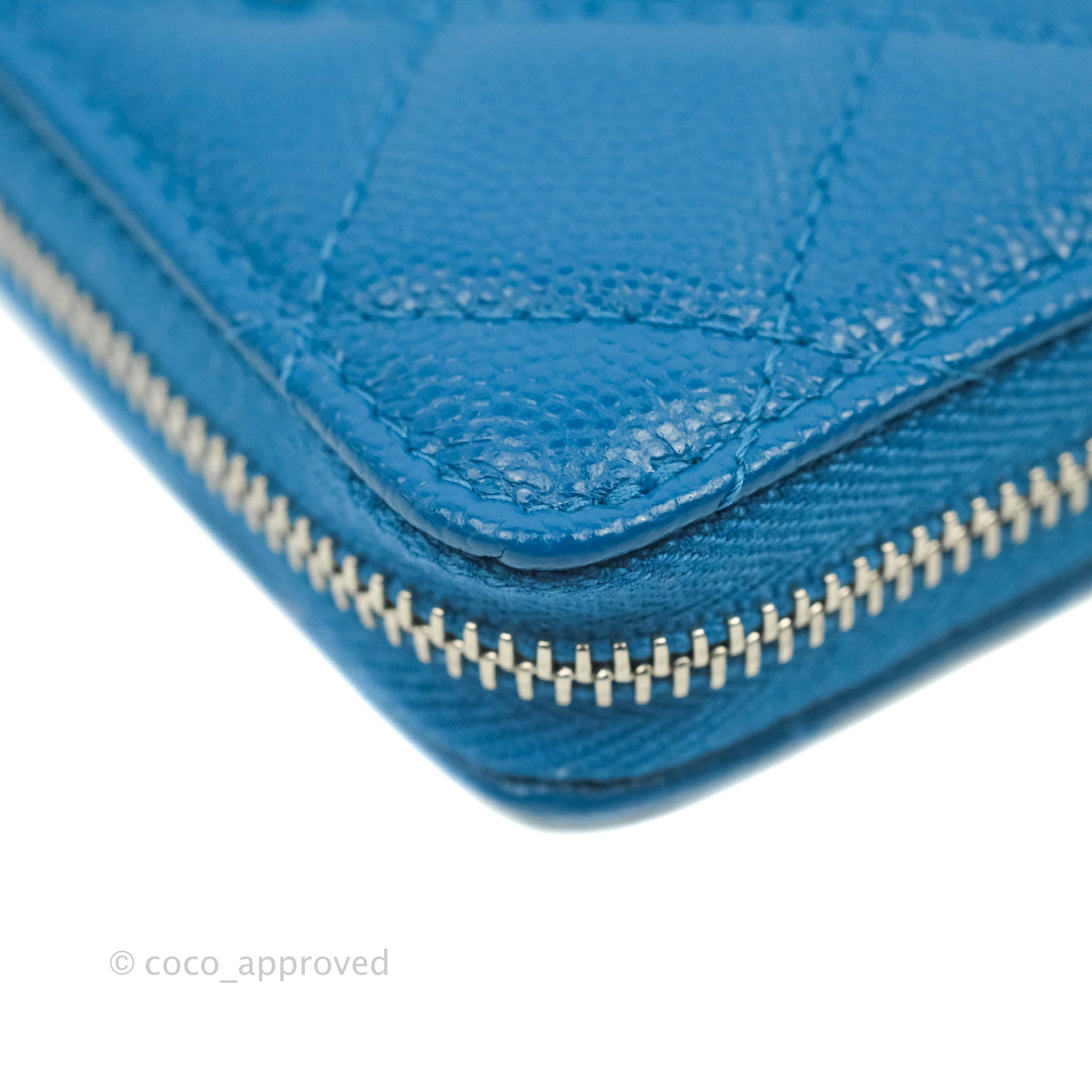 Chanel Classic Zipped Coin Purse Blue Caviar Silver Hardware – Coco  Approved Studio