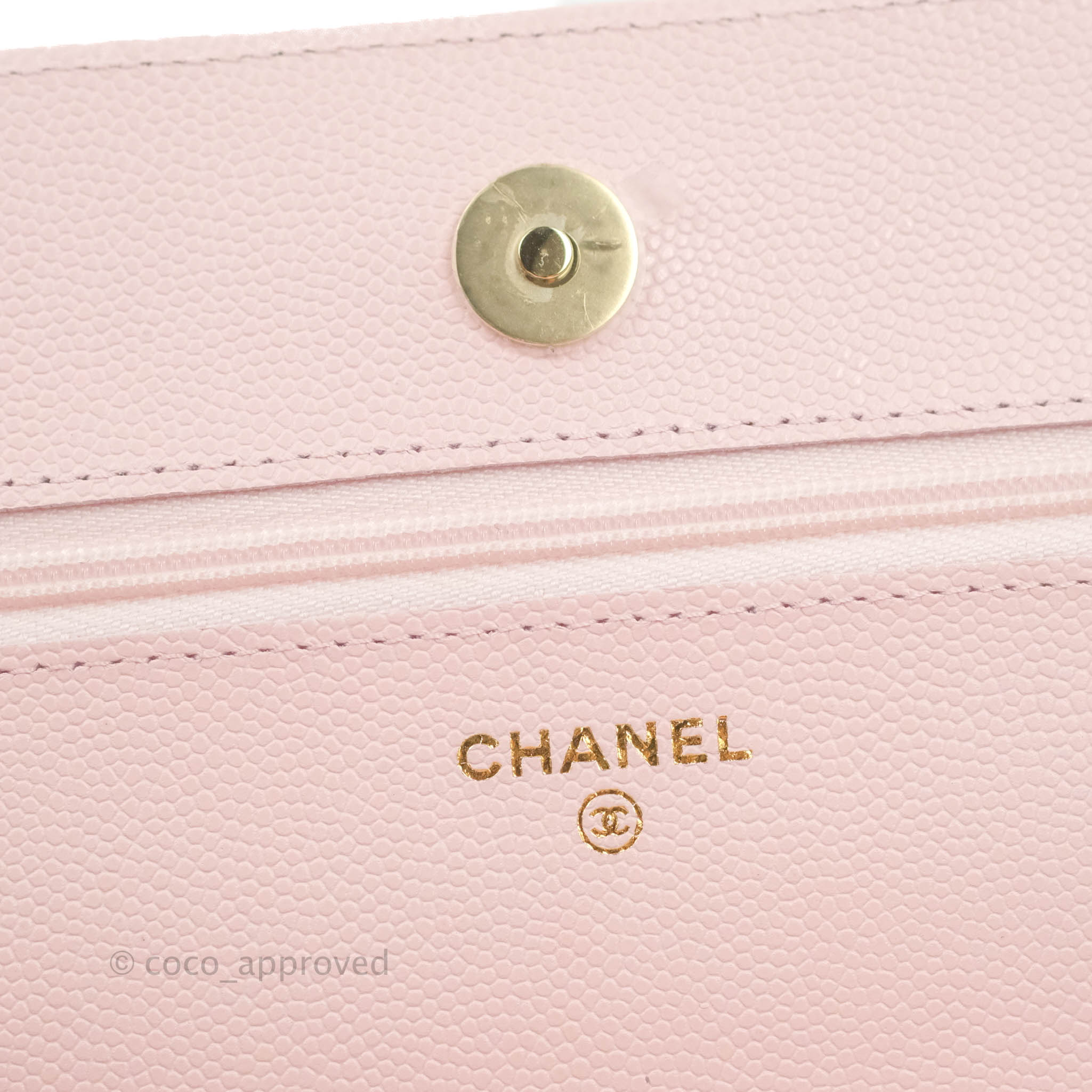 Chanel Quilted Classic Wallet on Chain WOC Light Pink Caviar Gold Hard – Coco  Approved Studio