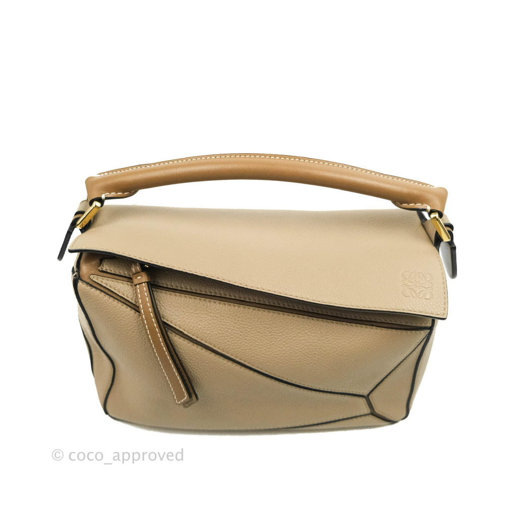 Loewe Small Puzzle Bag Sand Mink Grained Calfskin